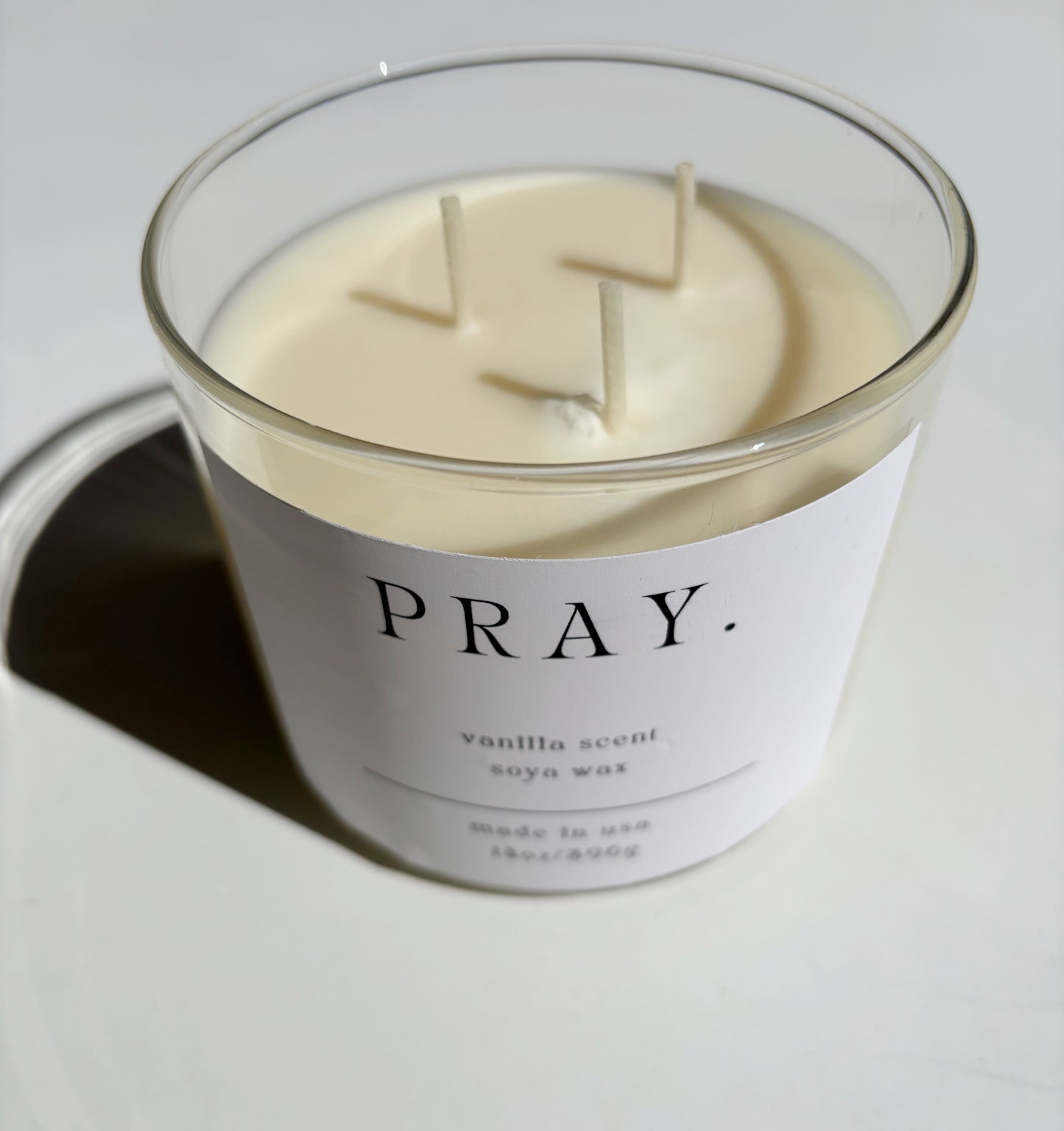 3-Wick Soy Vanilla Pray Candle
