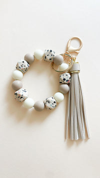 Silicone Beaded Wristlet Keychain