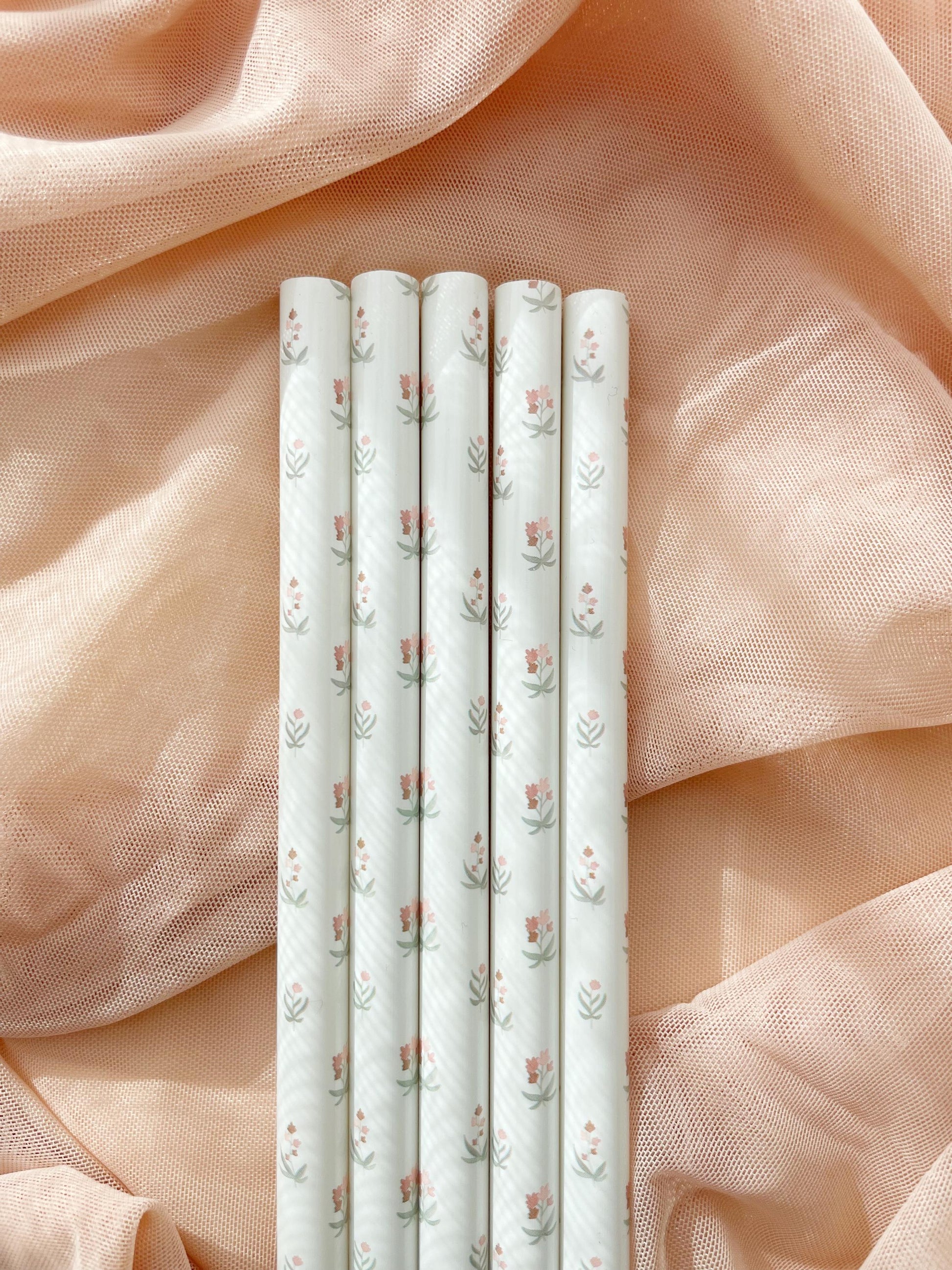 Bow Tumbler Straw Bulk Drinkware Accessories for Bow Theme Party Favor Flower Party Favor for Goody Bag Floral Party Gift for Pajama Party