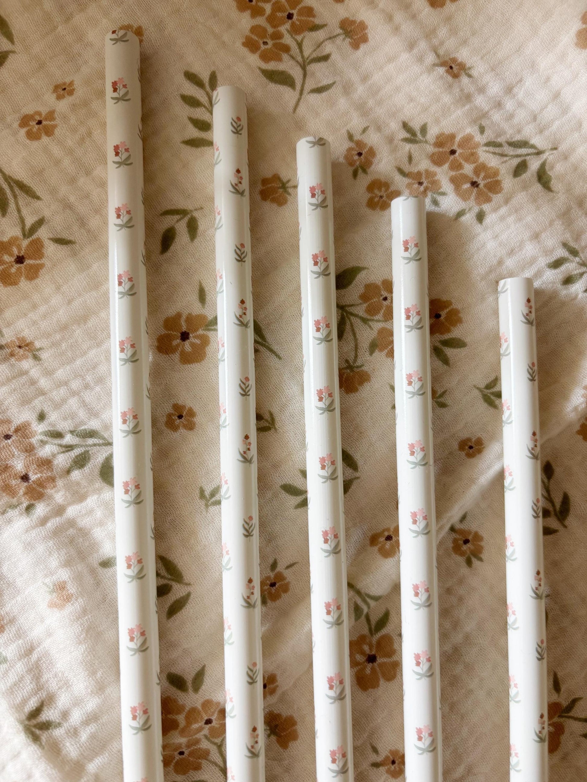 Bow Tumbler Straw Bulk Drinkware Accessories for Bow Theme Party Favor Flower Party Favor for Goody Bag Floral Party Gift for Pajama Party