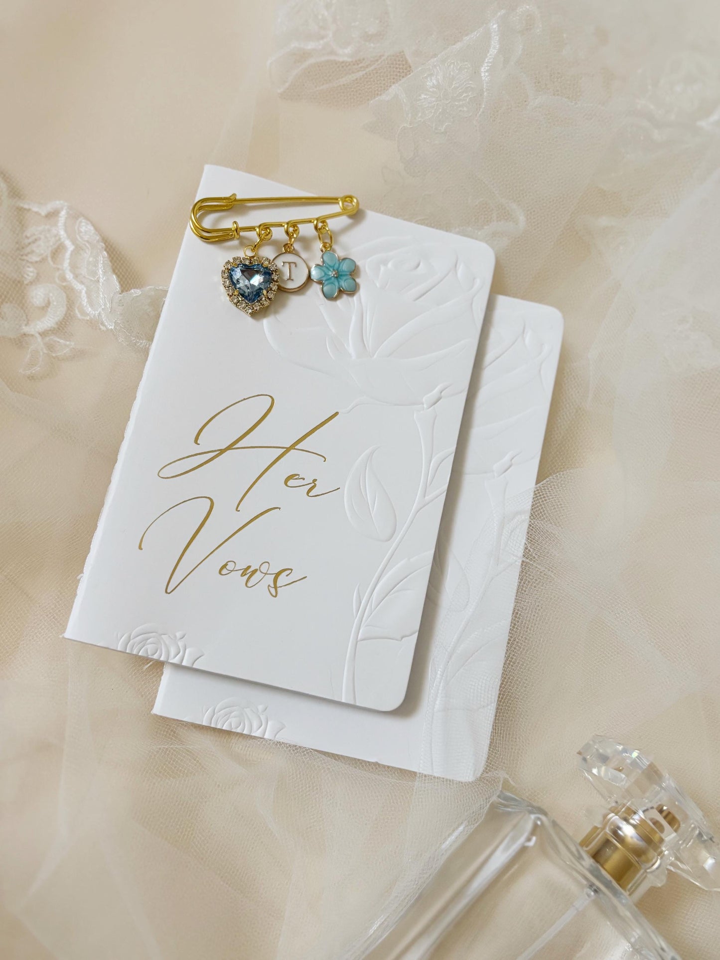 Gift for Bride Something Blue Gift for Bride Personalized Old Borrowed New Gift for Bride Wedding Keepsake Brooch Pin Daughter Wedding Gift