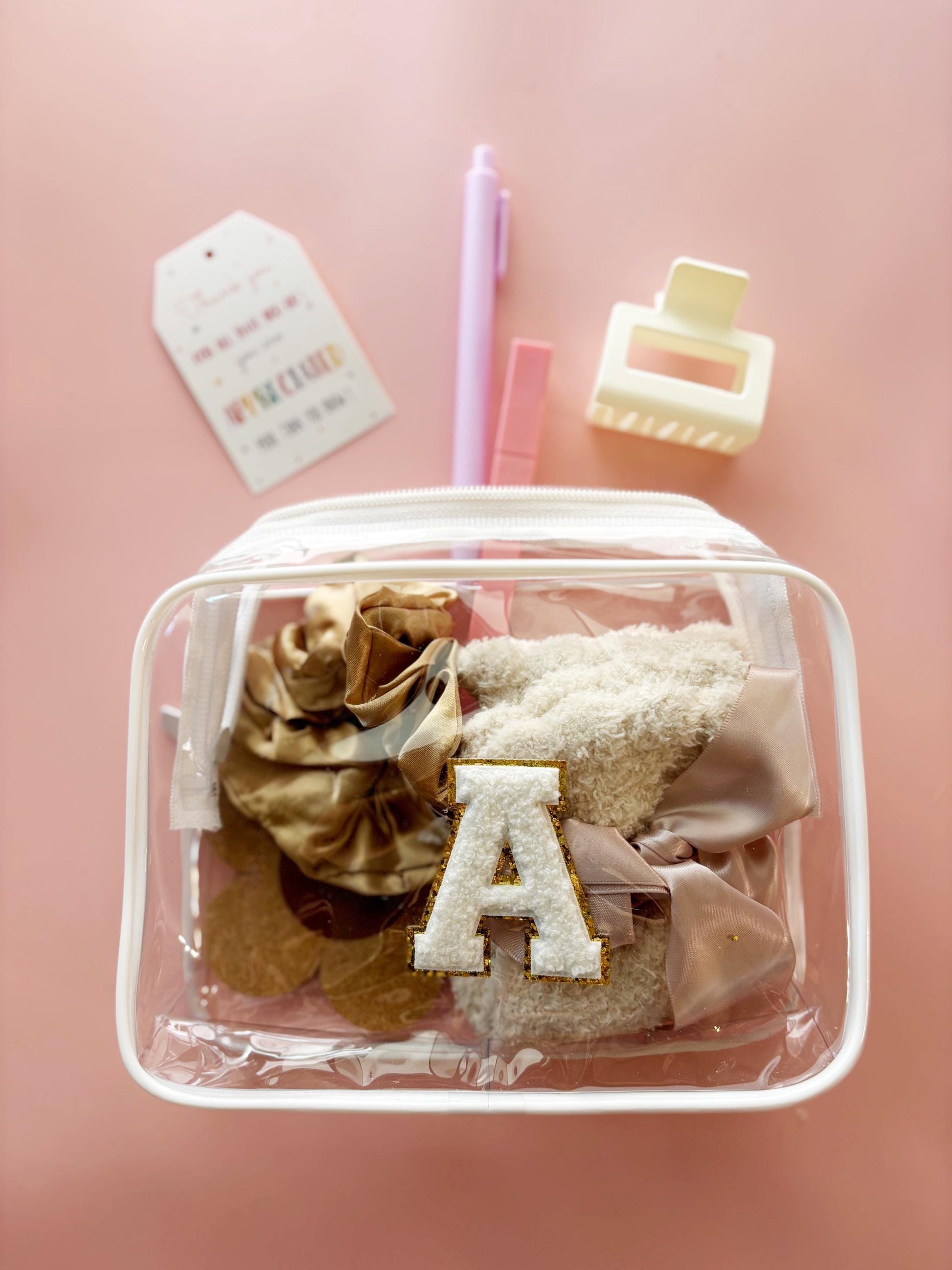 Teacher Appreciation Gift Pouch: Personalized Initial, School Supplies Kit