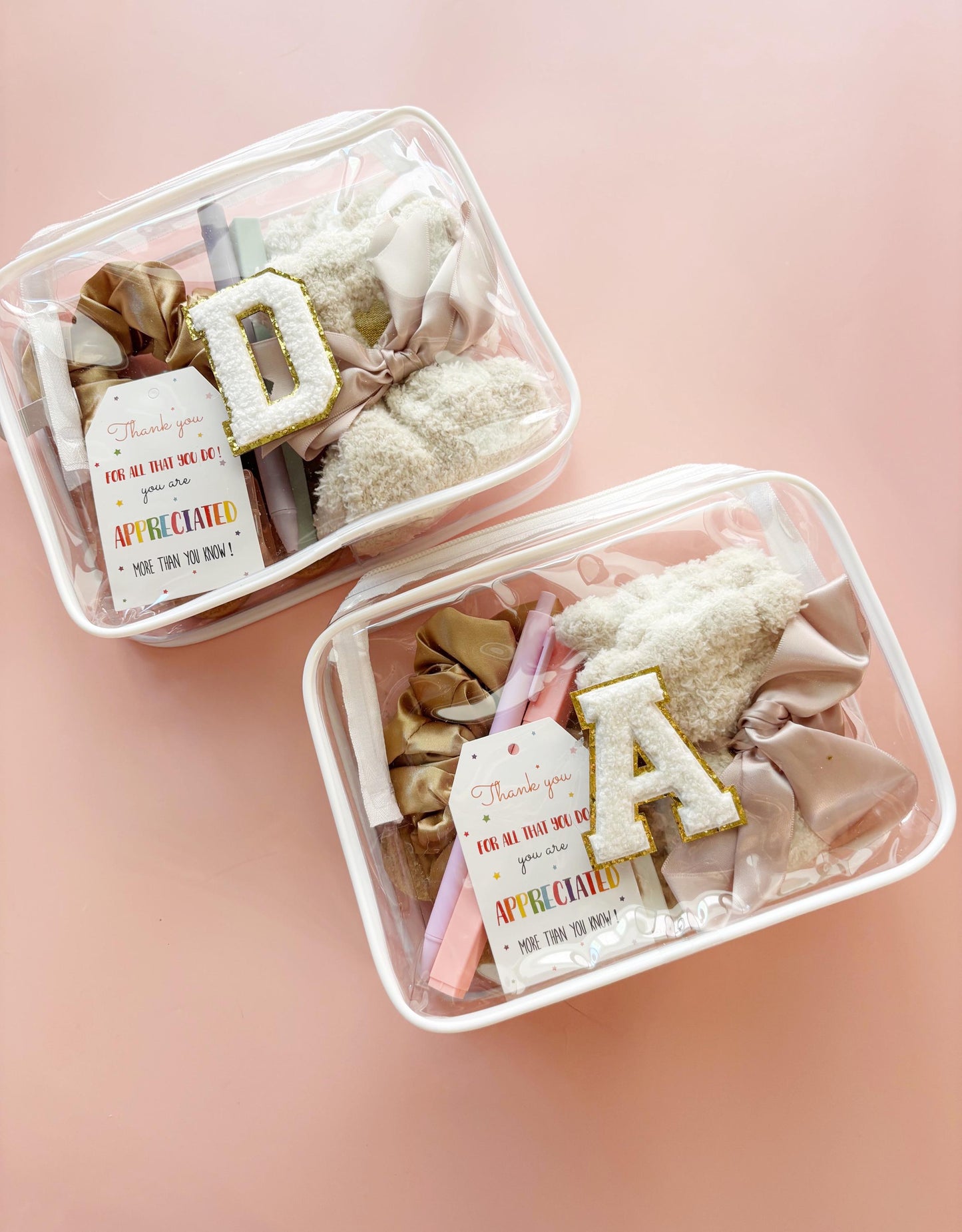 Teacher Appreciation Gift Pouch: Personalized Initial, School Supplies Kit