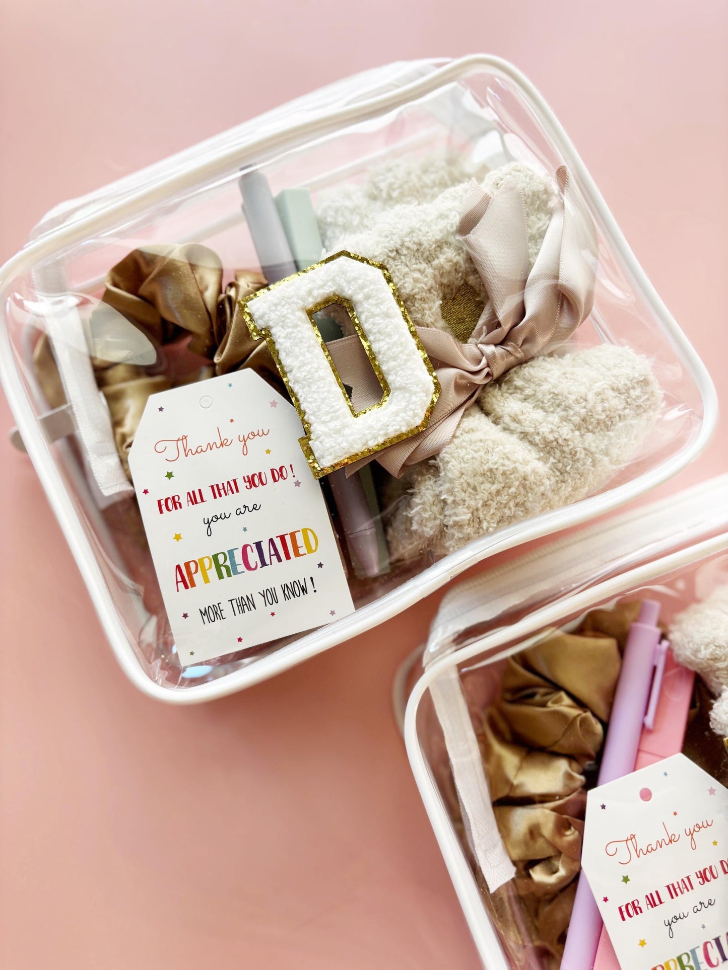 Teacher Appreciation Gift Pouch: Personalized Initial, School Supplies Kit