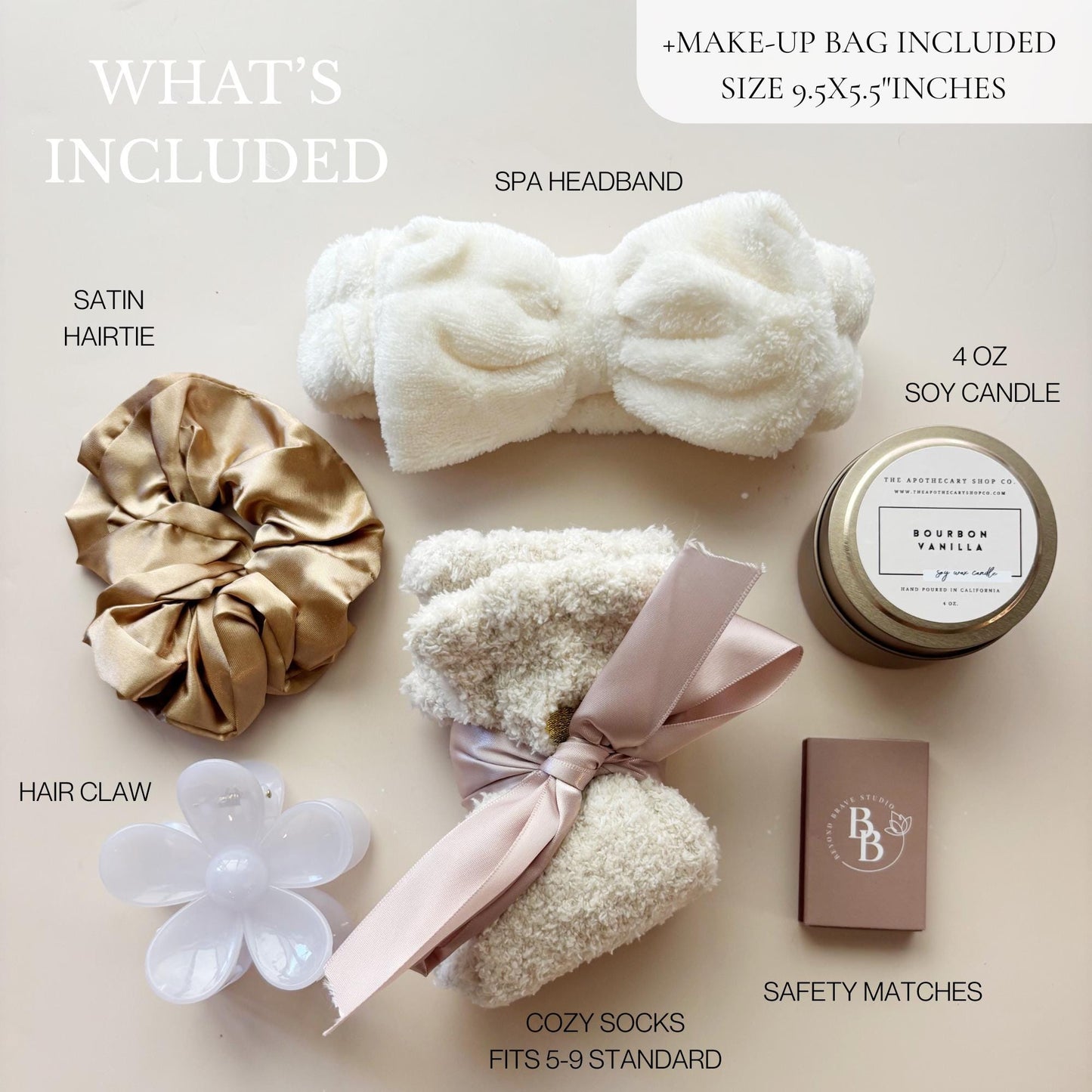Cozy Fall Gift Set: Spa Headband, Socks & Candle - Hostess Thank You