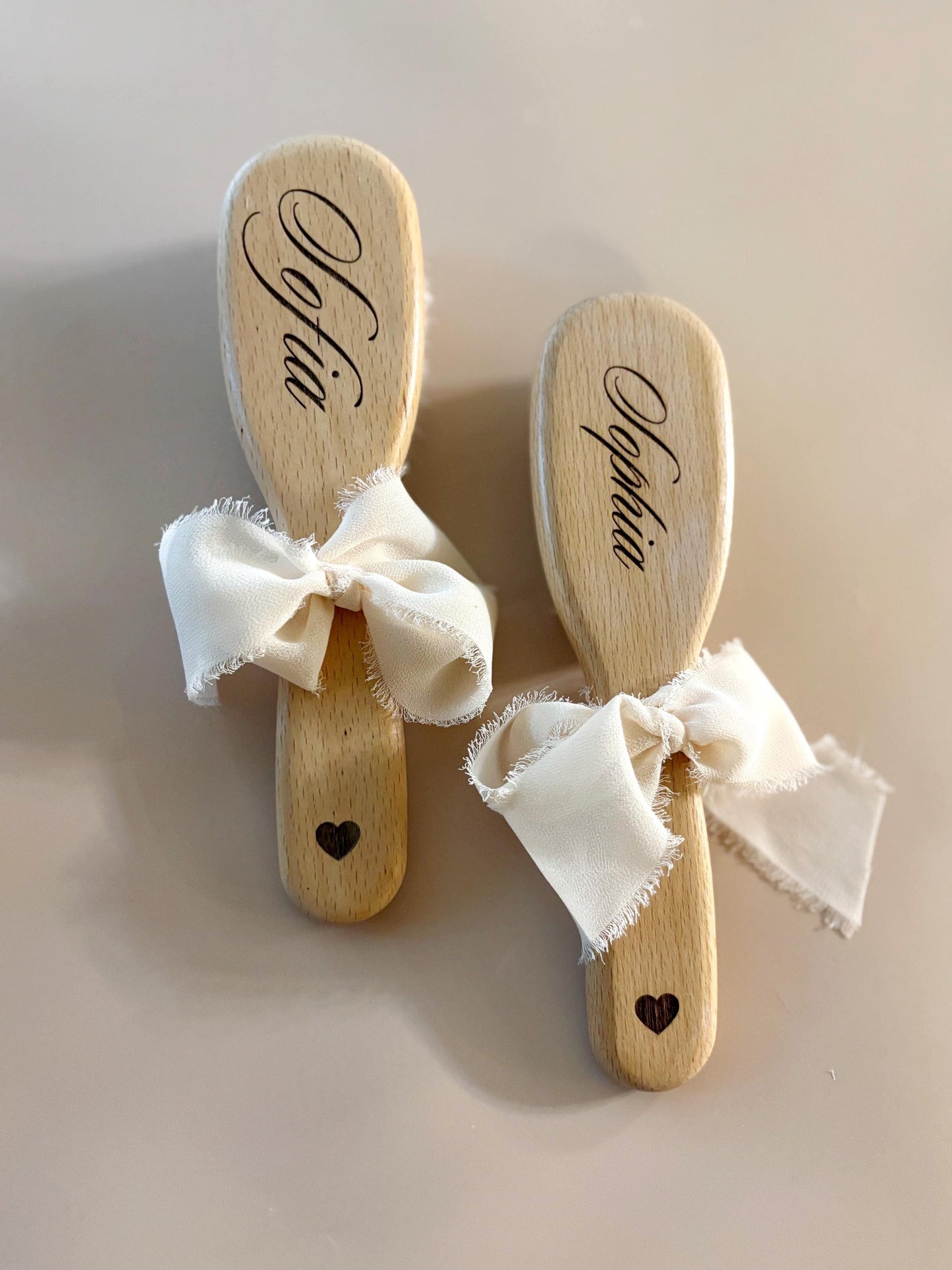 Personalized Baby Hairbrush Wooden Handle Natural Bristle Goat Hair Brush Set Baby Shower Gift Idea Custom Name Engraved Keepsake Newborn