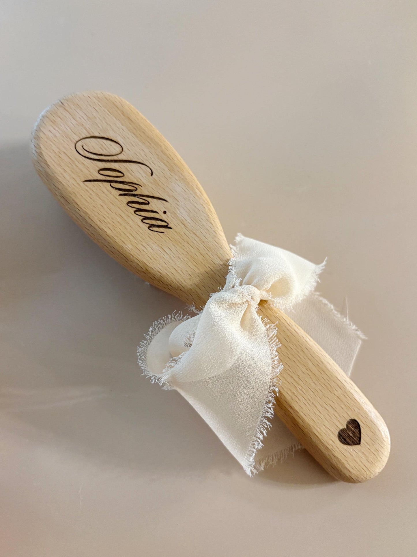 Personalized Baby Hairbrush Wooden Handle Natural Bristle Goat Hair Brush Set Baby Shower Gift Idea Custom Name Engraved Keepsake Newborn