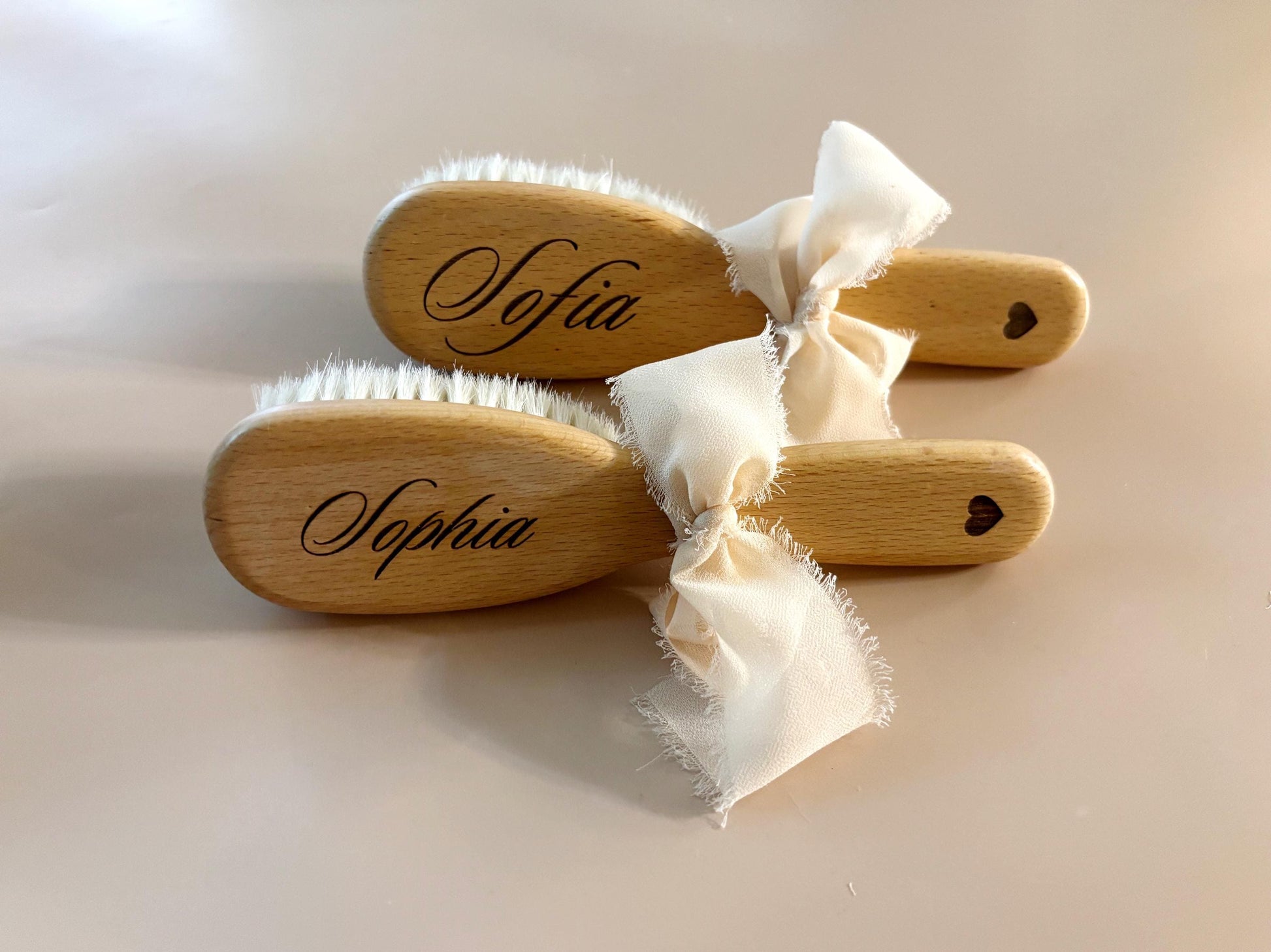 Engraved Keepsake Newborn Essential Infant Grooming Kit Soft Gentle Bristles Heirloom Quality Craftsmanship Beautiful Script