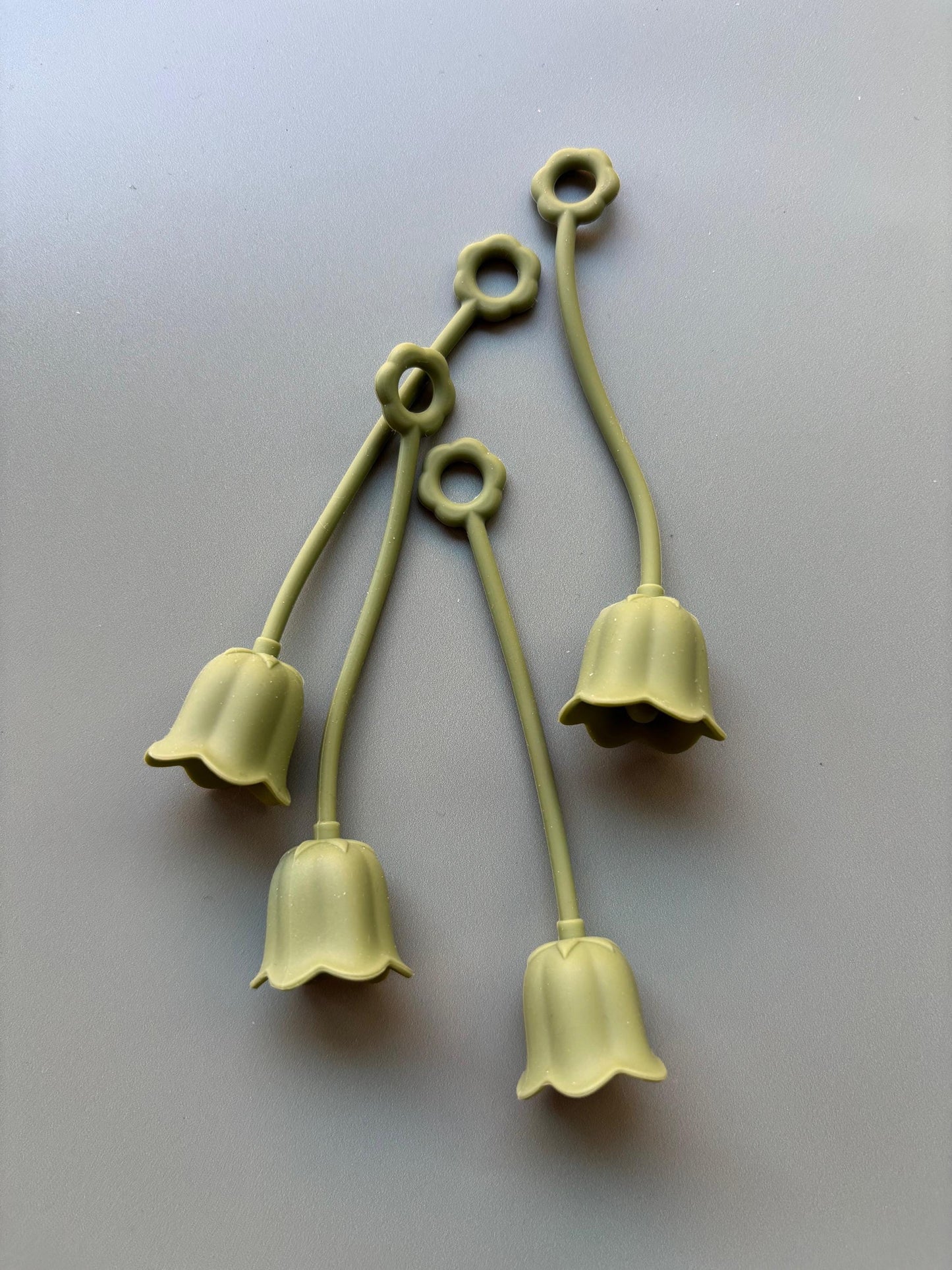 Floral Straw Reusable Drinking Eco Friendly Decorative Plastic Long Tube Silicone Tulip Cover Kitchen Drink Accessory Sustainable Party