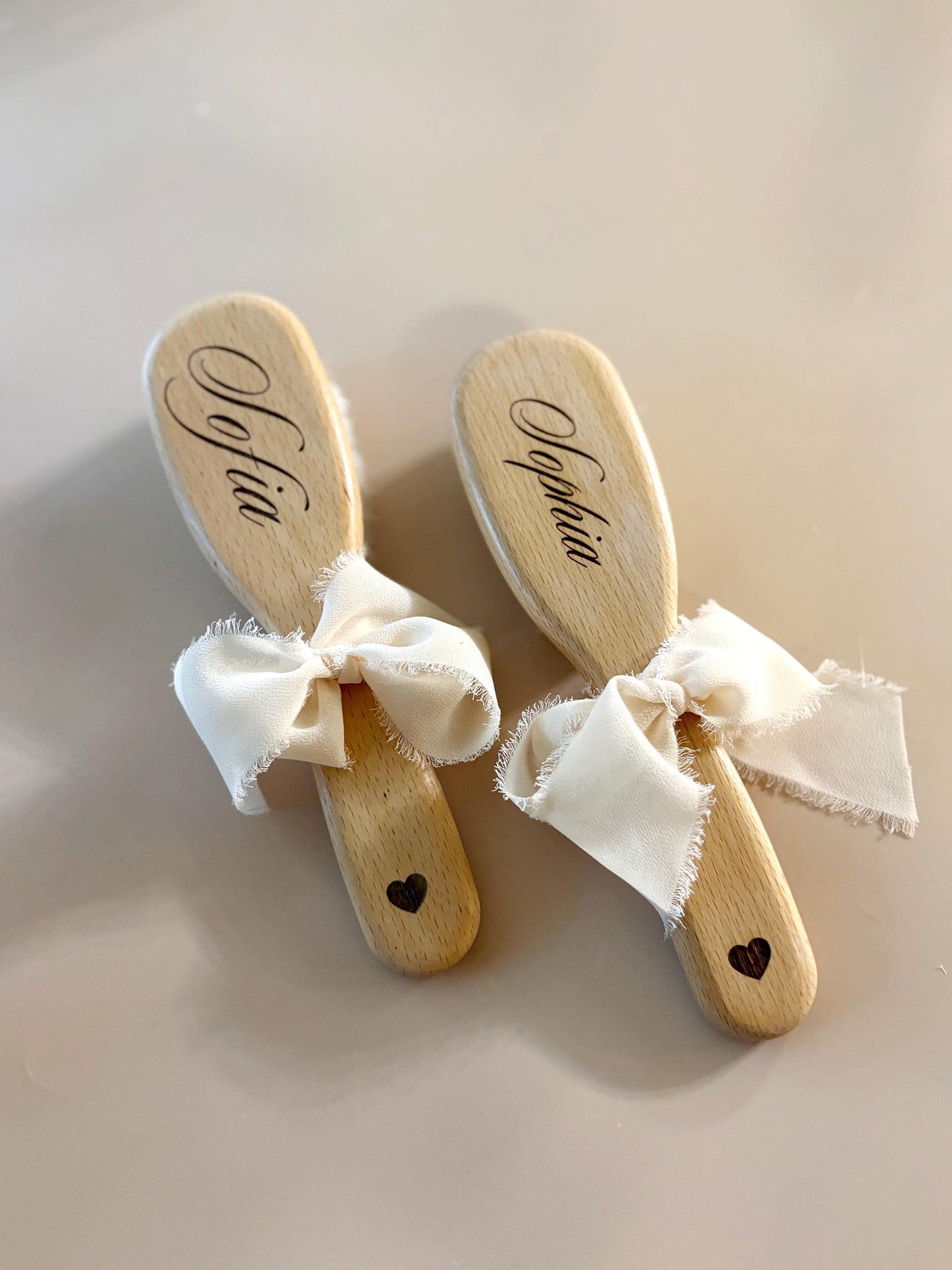 Personalized Baby Hairbrush Wooden Handle Natural Bristle Goat Hair Brush Set Baby Shower Gift Idea Custom Name Engraved Keepsake Newborn