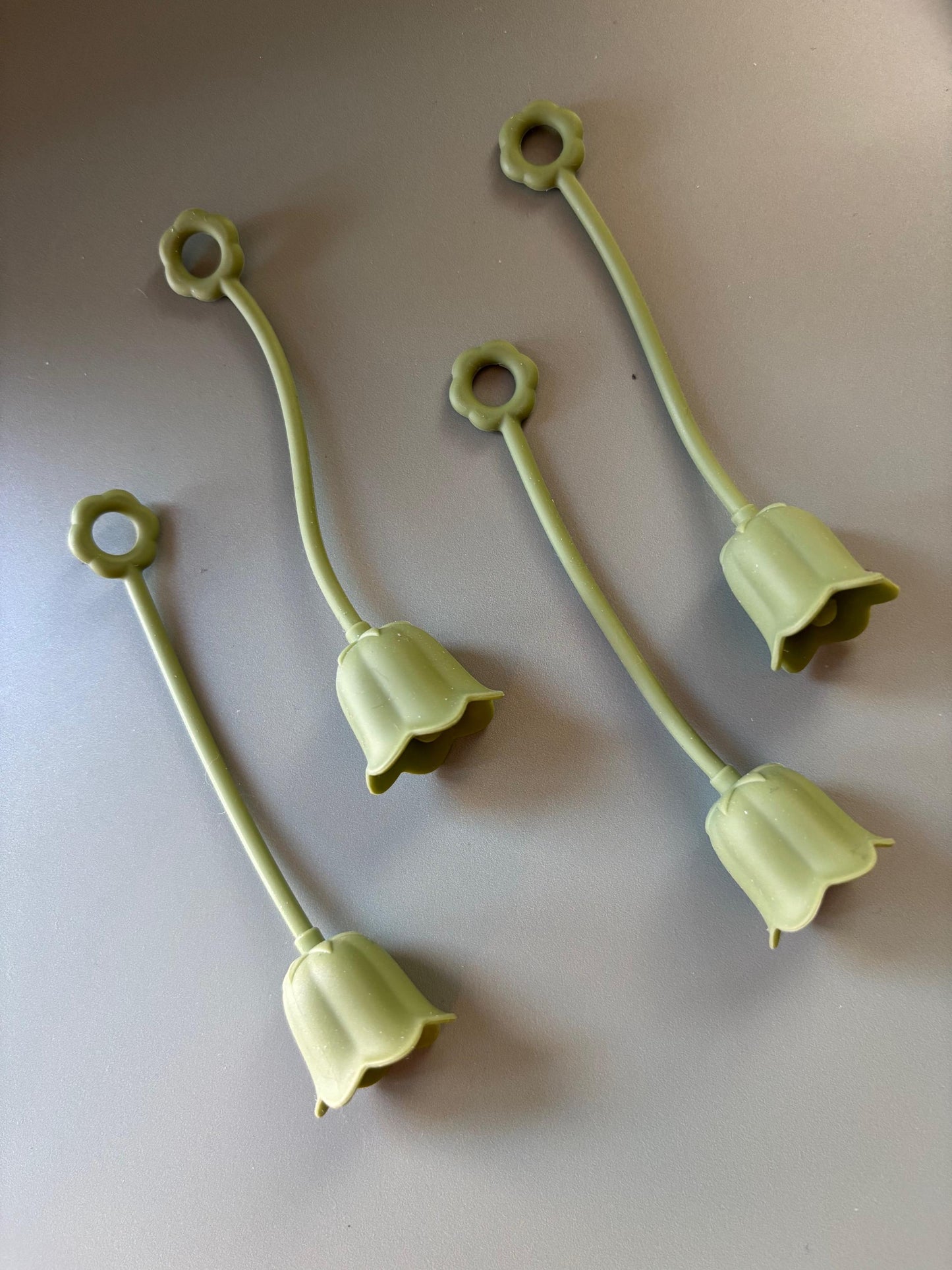 Floral Straw Reusable Drinking Eco Friendly Decorative Plastic Long Tube Silicone Tulip Cover Kitchen Drink Accessory Sustainable Party