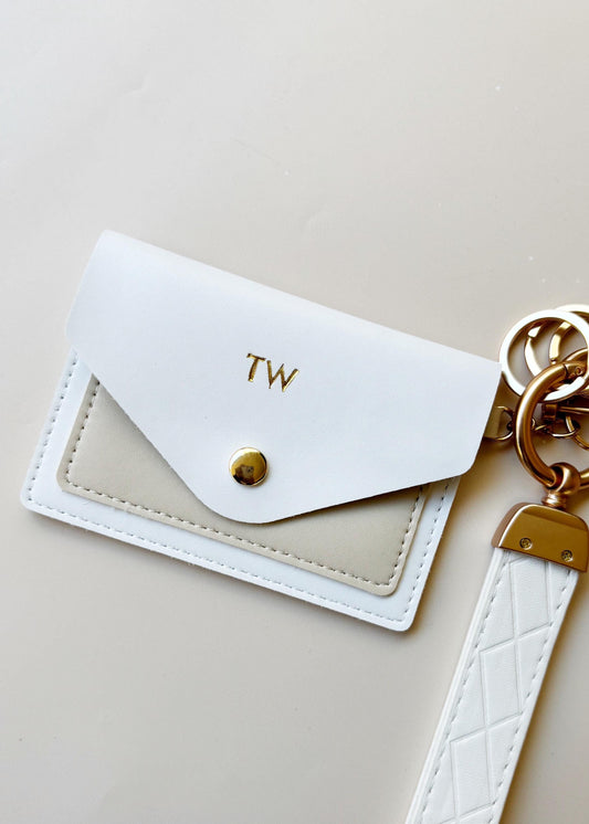 Monogram Keychain Wallet Personalized Card Holder Custom Initial Wristlet Perfect Bridesmaid Gift Wedding