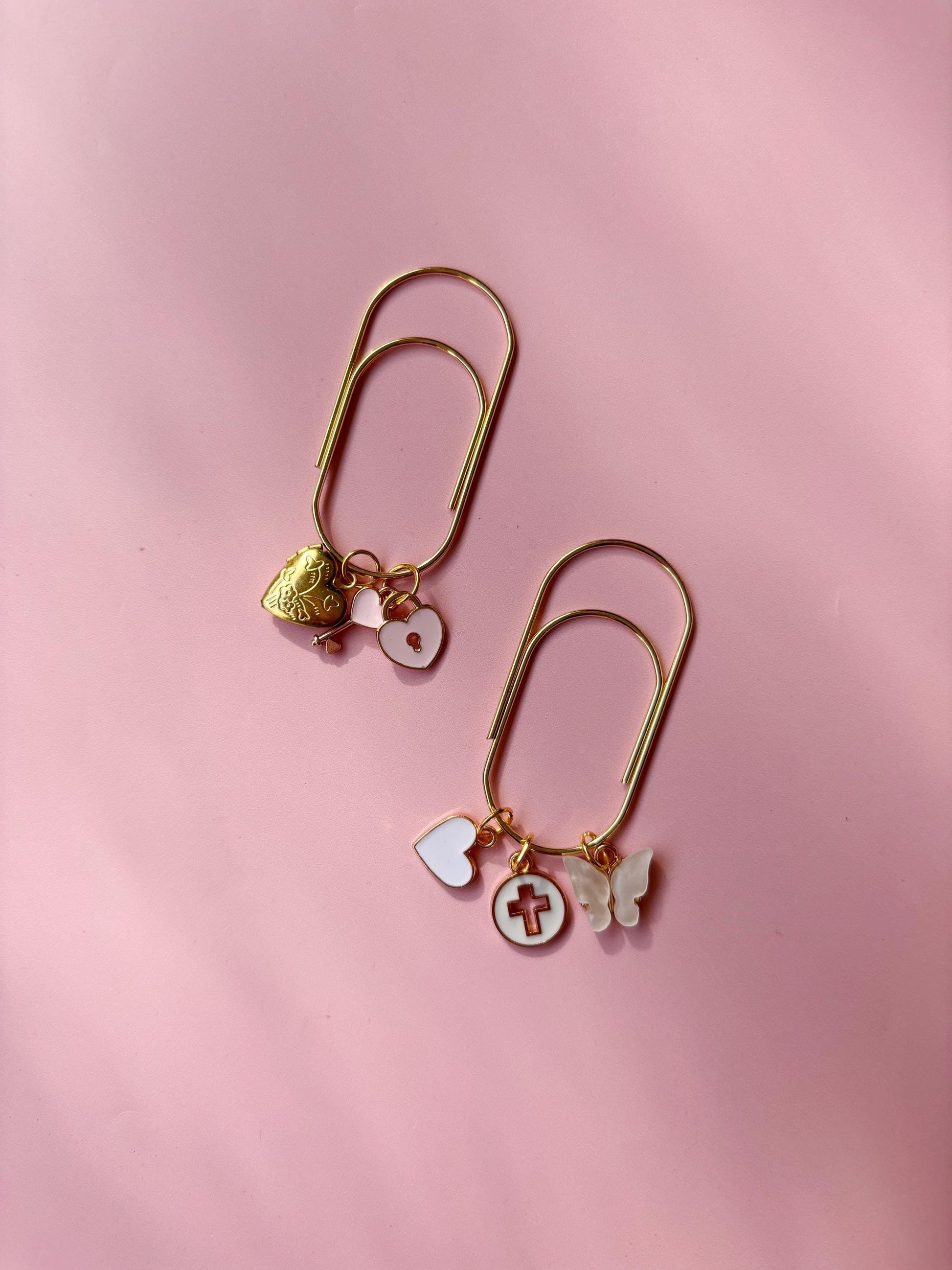 Gold Jumbo Paper Clip Planner Budget Binder Charm New Year 2026 Journal Accessory Page Marker Gold Large Paper Clip Holder Bow Bookmark