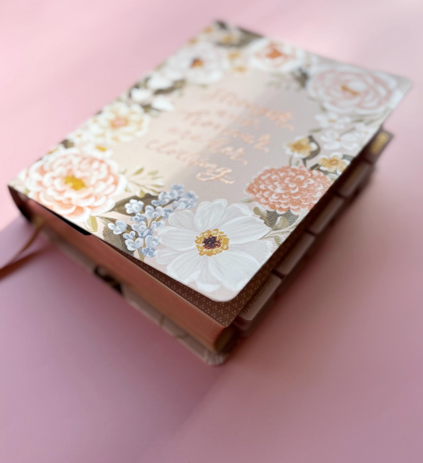 Pink Floral Tabbed Bible Gift for Christian Women First New Holy Bible Study Gift for Daughter Baptism Devotional Gift for Christian Mom