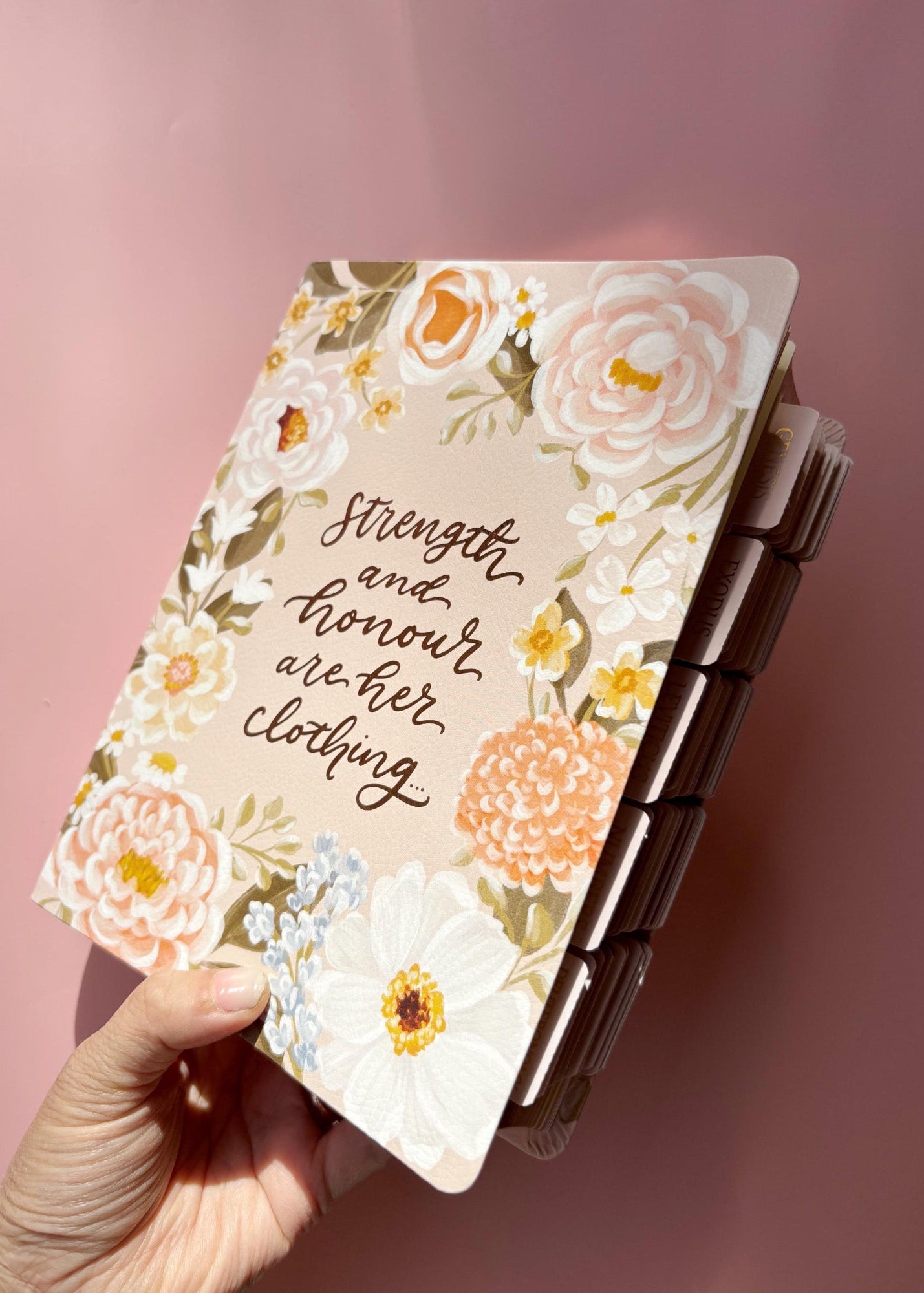 Pink Floral Tabbed Bible