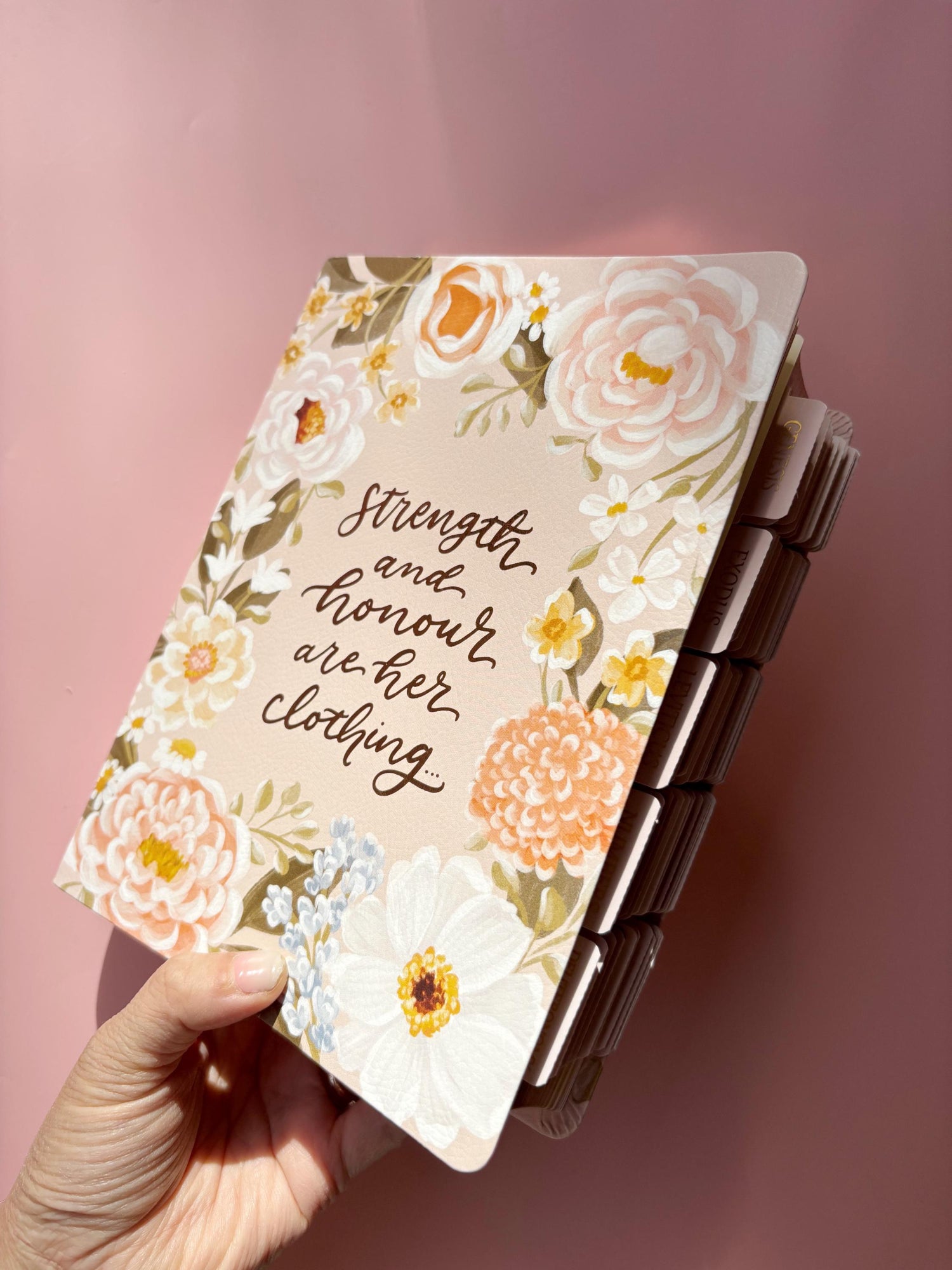 Pink Floral Tabbed Bible Gift for Christian Women First New Holy Bible Study Gift for Daughter Baptism Devotional Gift for Christian Mom