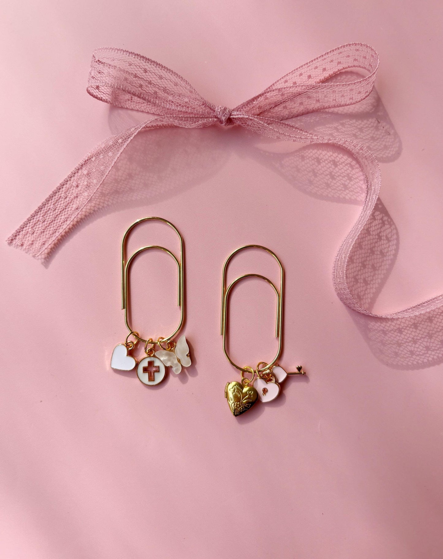 Gold Jumbo Paper Clip Planner Budget Binder Charm New Year 2026 Journal Accessory Page Marker Gold Large Paper Clip Holder Bow Bookmark