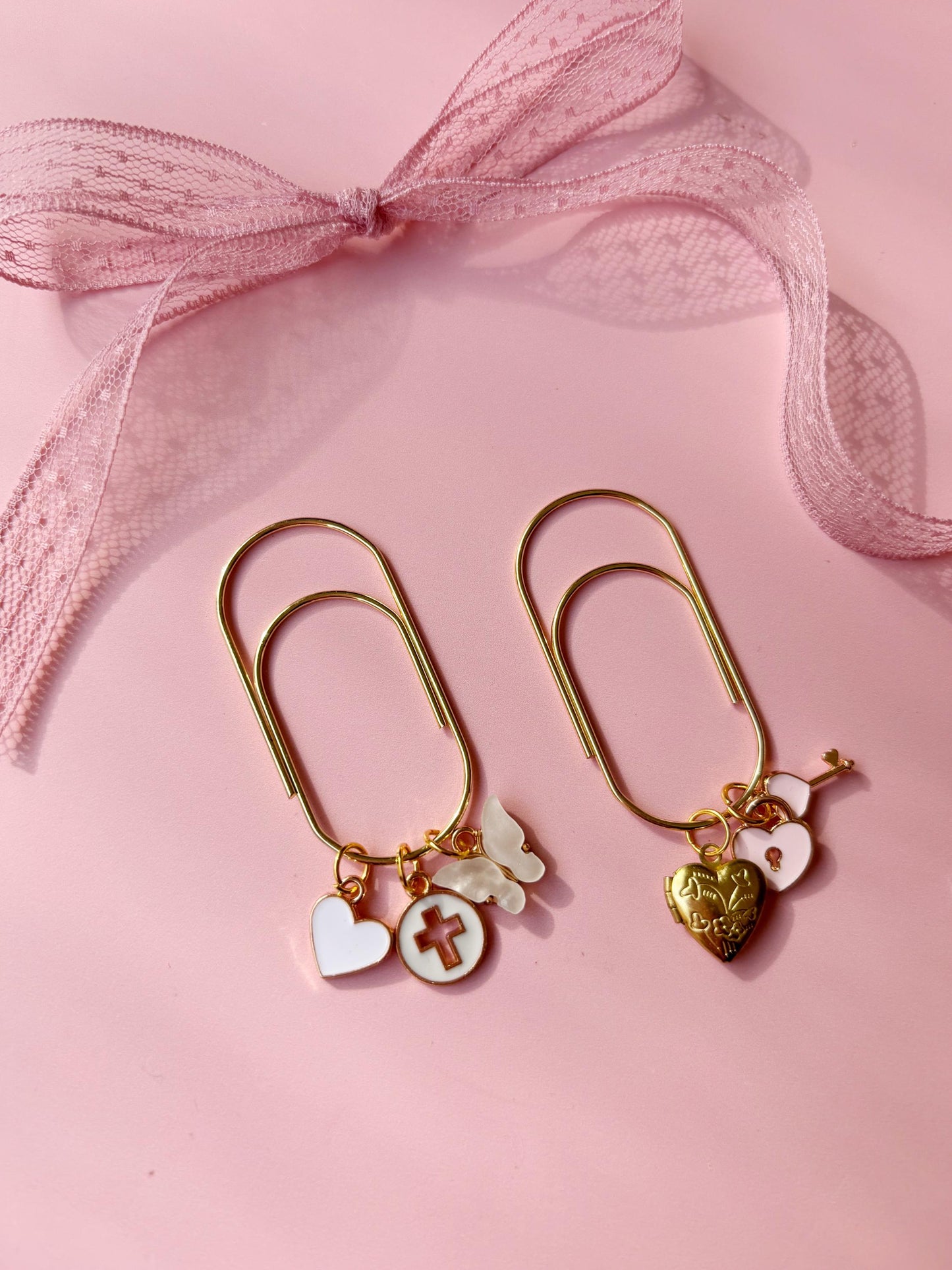 Gold Jumbo Paper Clip Planner Budget Binder Charm New Year 2026 Journal Accessory Page Marker Gold Large Paper Clip Holder Bow Bookmark
