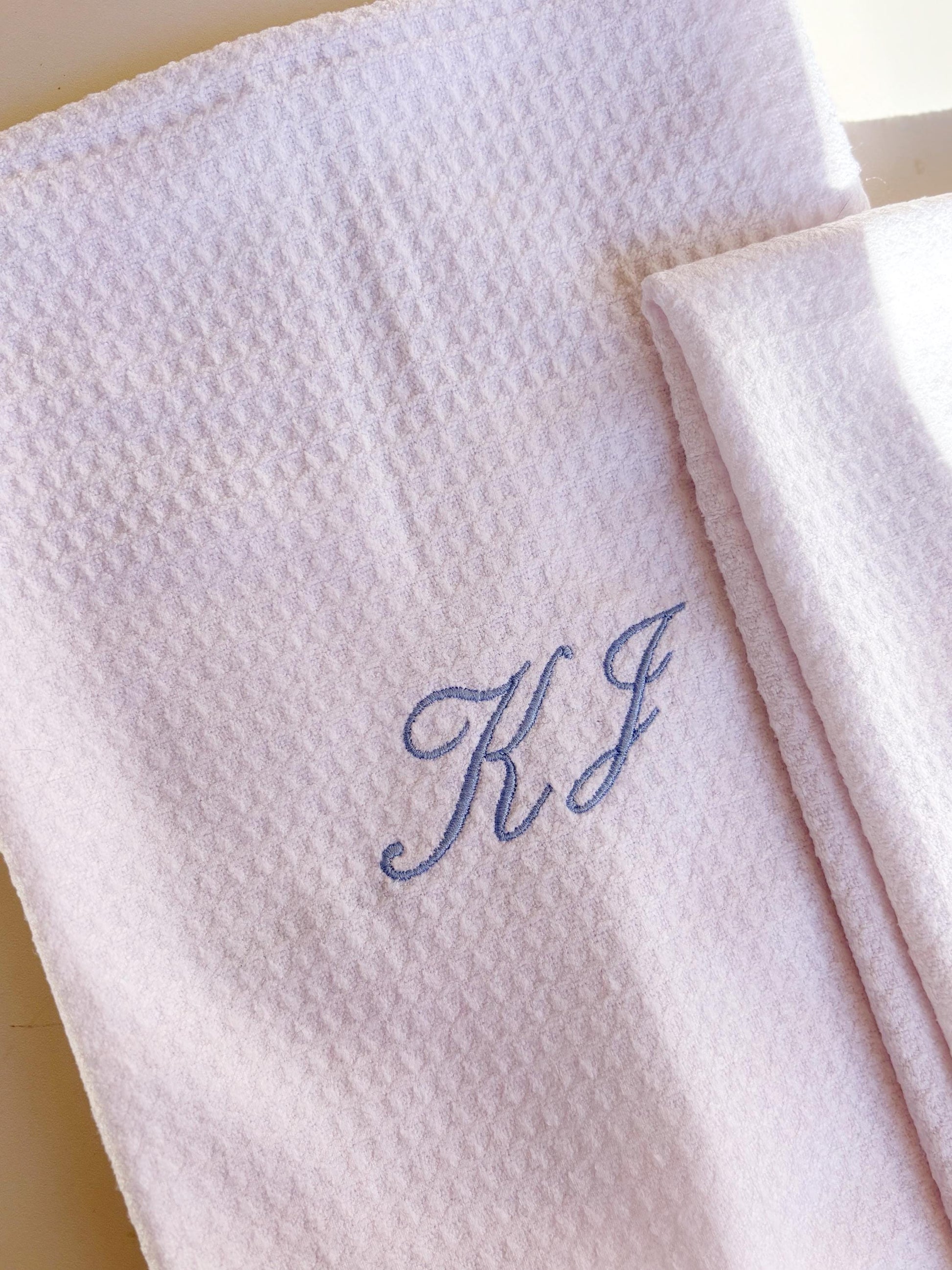 Embroidered Monogram Hand Kitchen Towel Personalized Waffle Dish Tea Towel Wedding Gift for Bride Luxury Elegant Custom Wedding Gift for Her