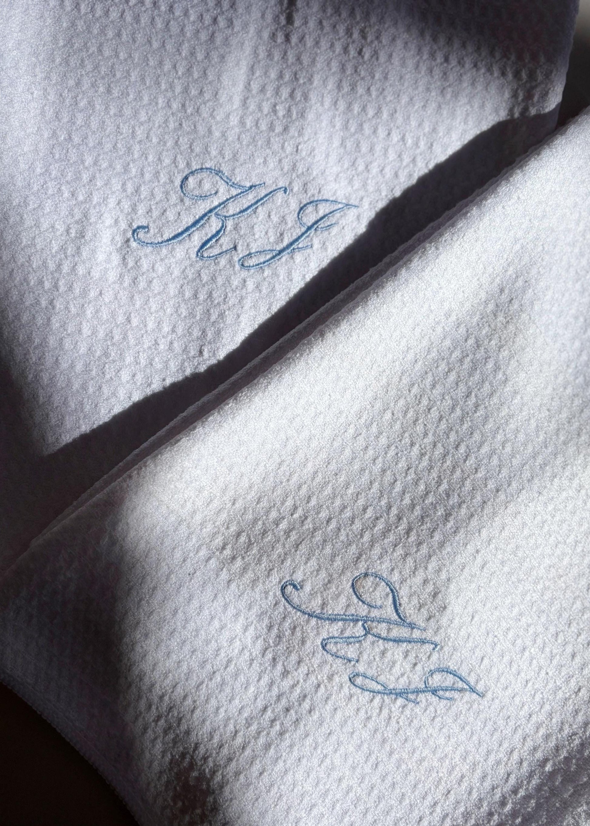Embroidered Monogram Hand Kitchen Towel Personalized Waffle Dish Tea Towel Wedding Gift for Bride Luxury Elegant Custom Wedding Gift for Her