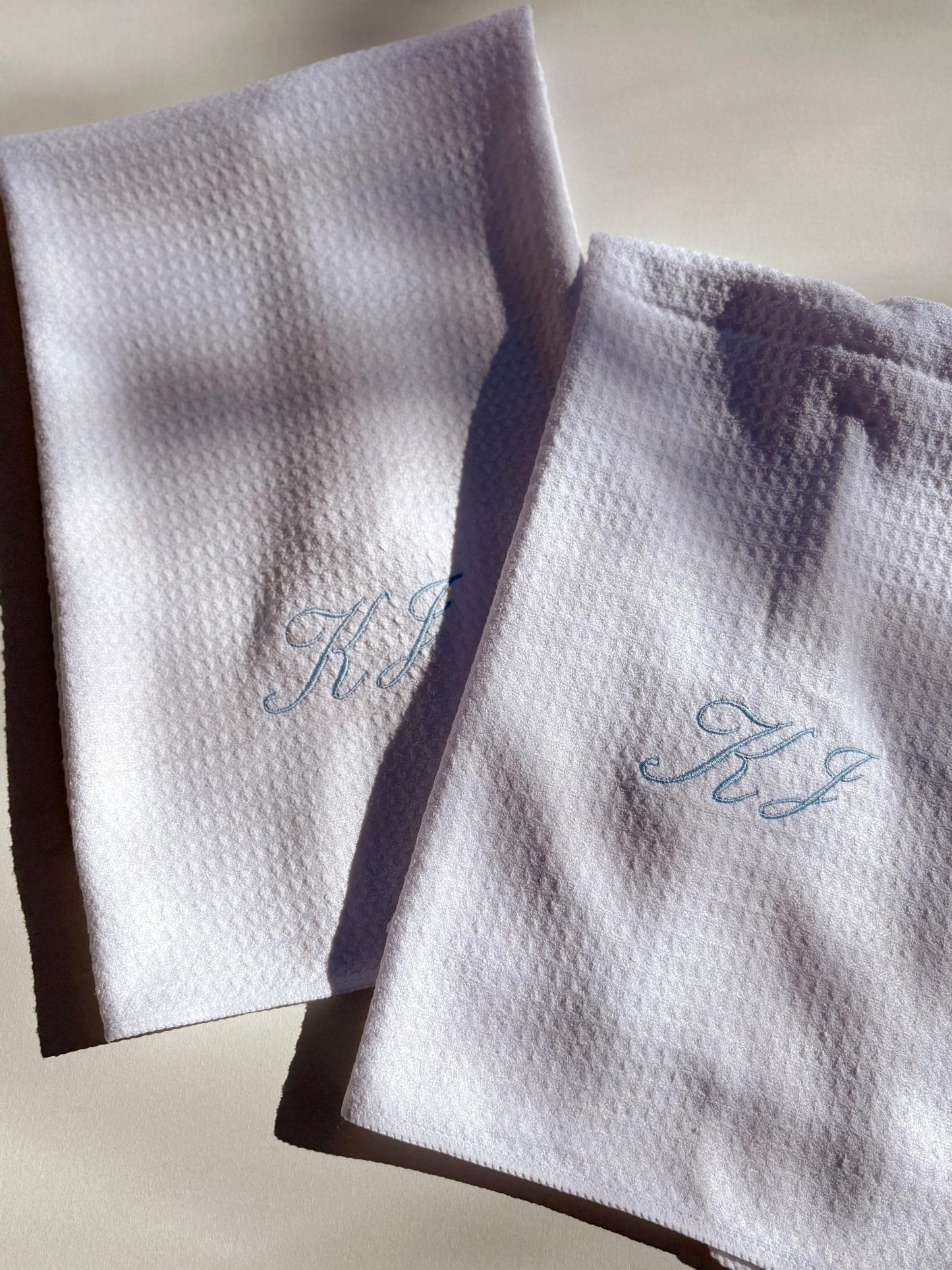 Embroidered Monogram Hand Kitchen Towel Personalized Waffle Dish Tea Towel Wedding Gift for Bride Luxury Elegant Custom Wedding Gift for Her