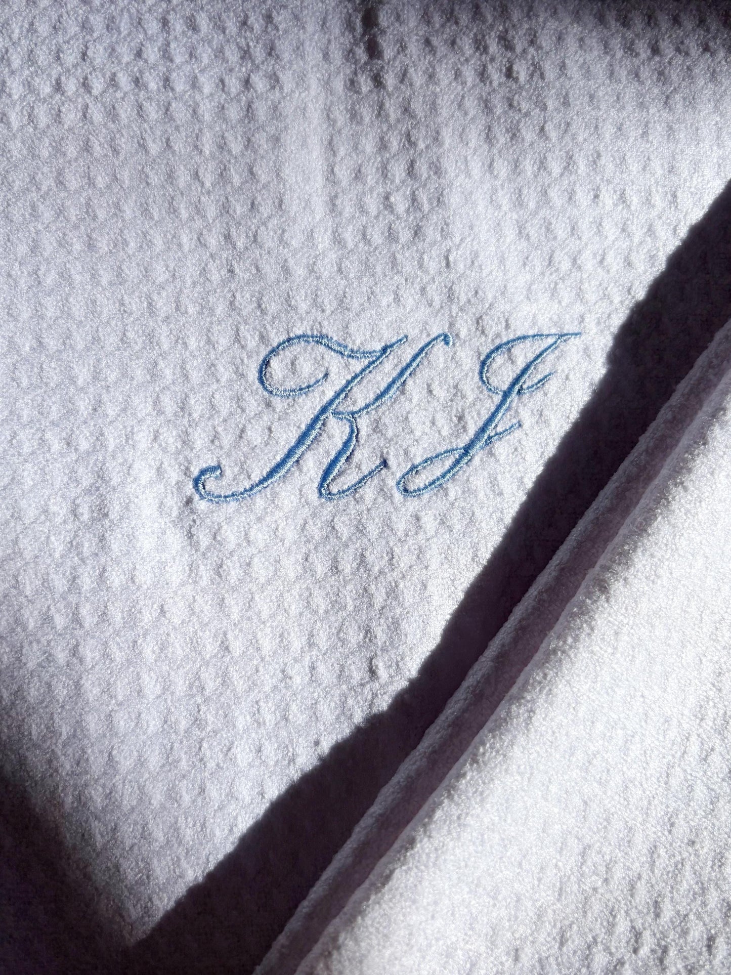 Embroidered Monogram Hand Kitchen Towel Personalized Waffle Dish Tea Towel Wedding Gift for Bride Luxury Elegant Custom Wedding Gift for Her