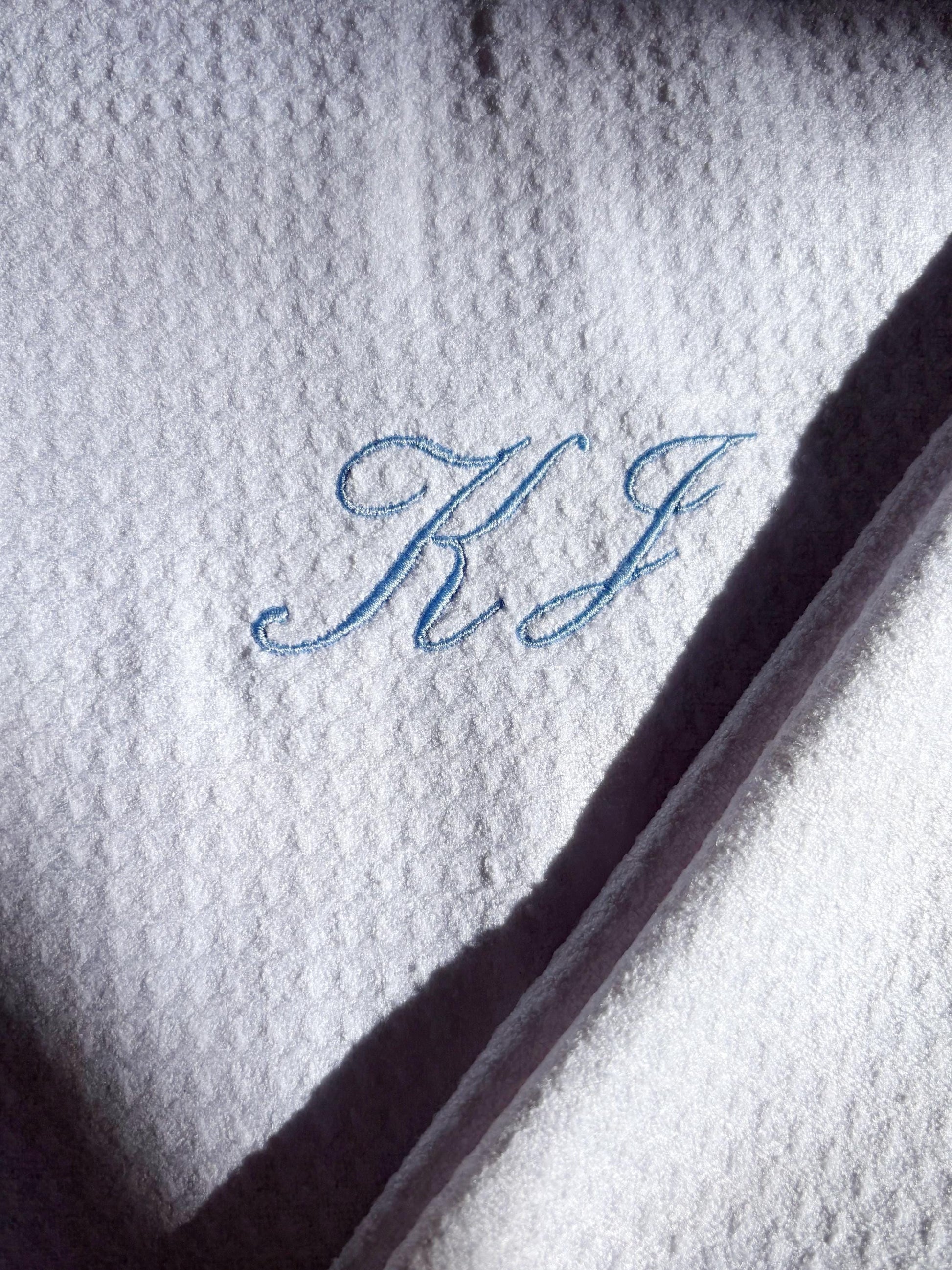 Embroidered Monogram Hand Kitchen Towel Personalized Waffle Dish Tea Towel Wedding Gift for Bride Luxury Elegant Custom Wedding Gift for Her