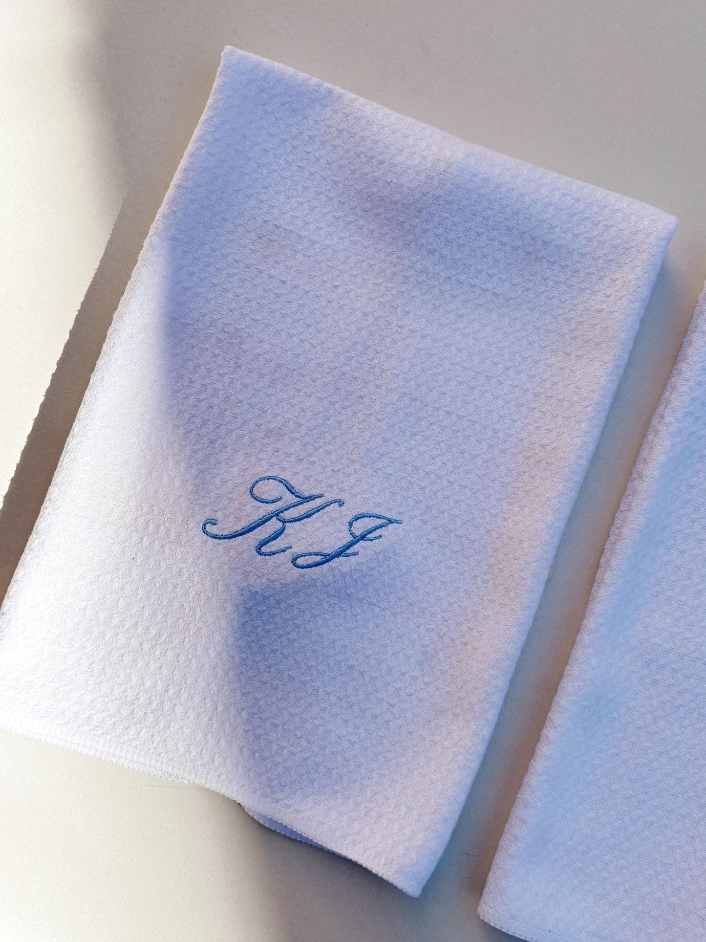 Embroidered Monogram Hand Kitchen Towel Personalized Waffle Dish Tea Towel Wedding Gift for Bride Luxury Elegant Custom Wedding Gift for Her