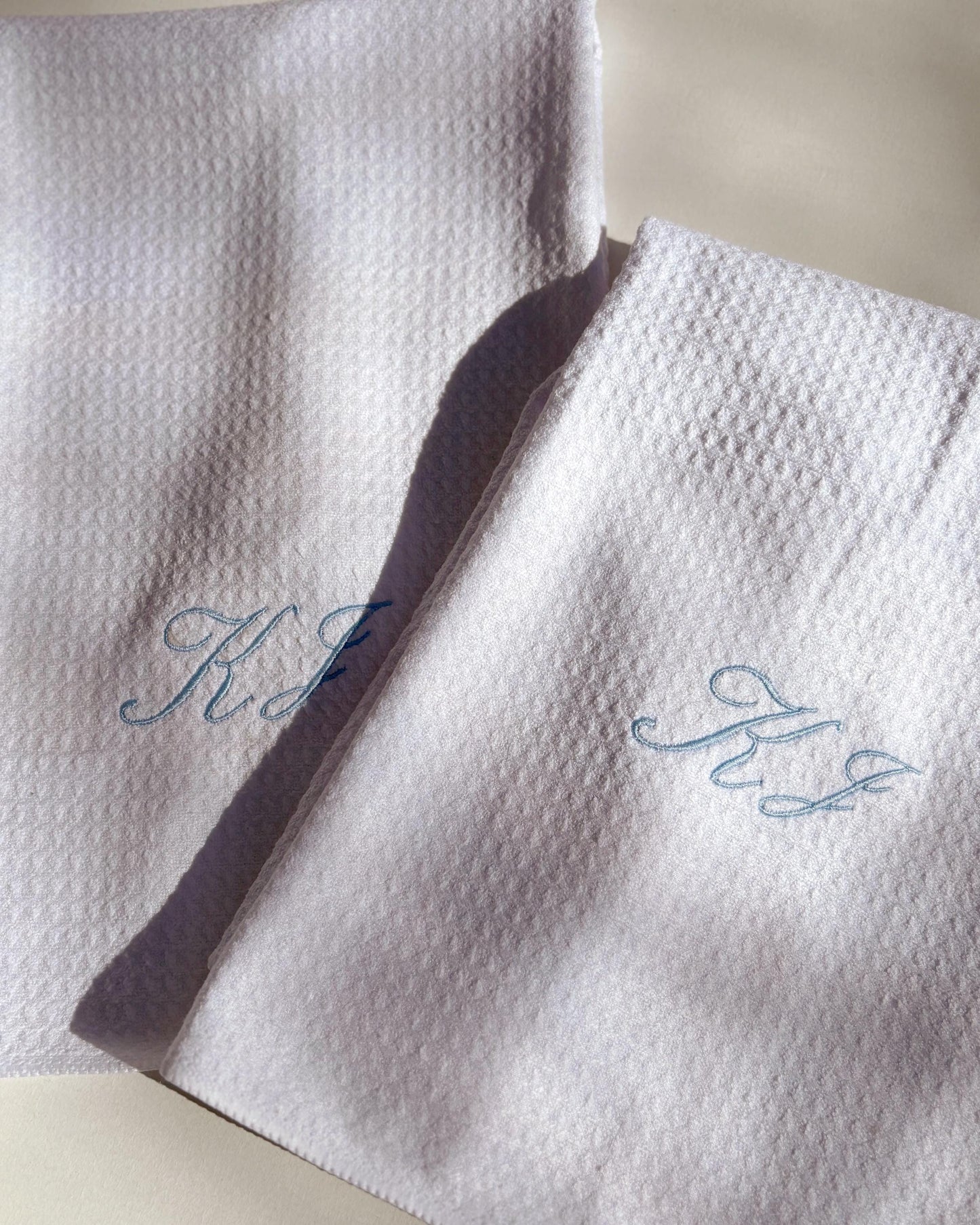 Embroidered Monogram Hand Kitchen Towel Personalized Waffle Dish Tea Towel Wedding Gift for Bride Luxury Elegant Custom Wedding Gift for Her