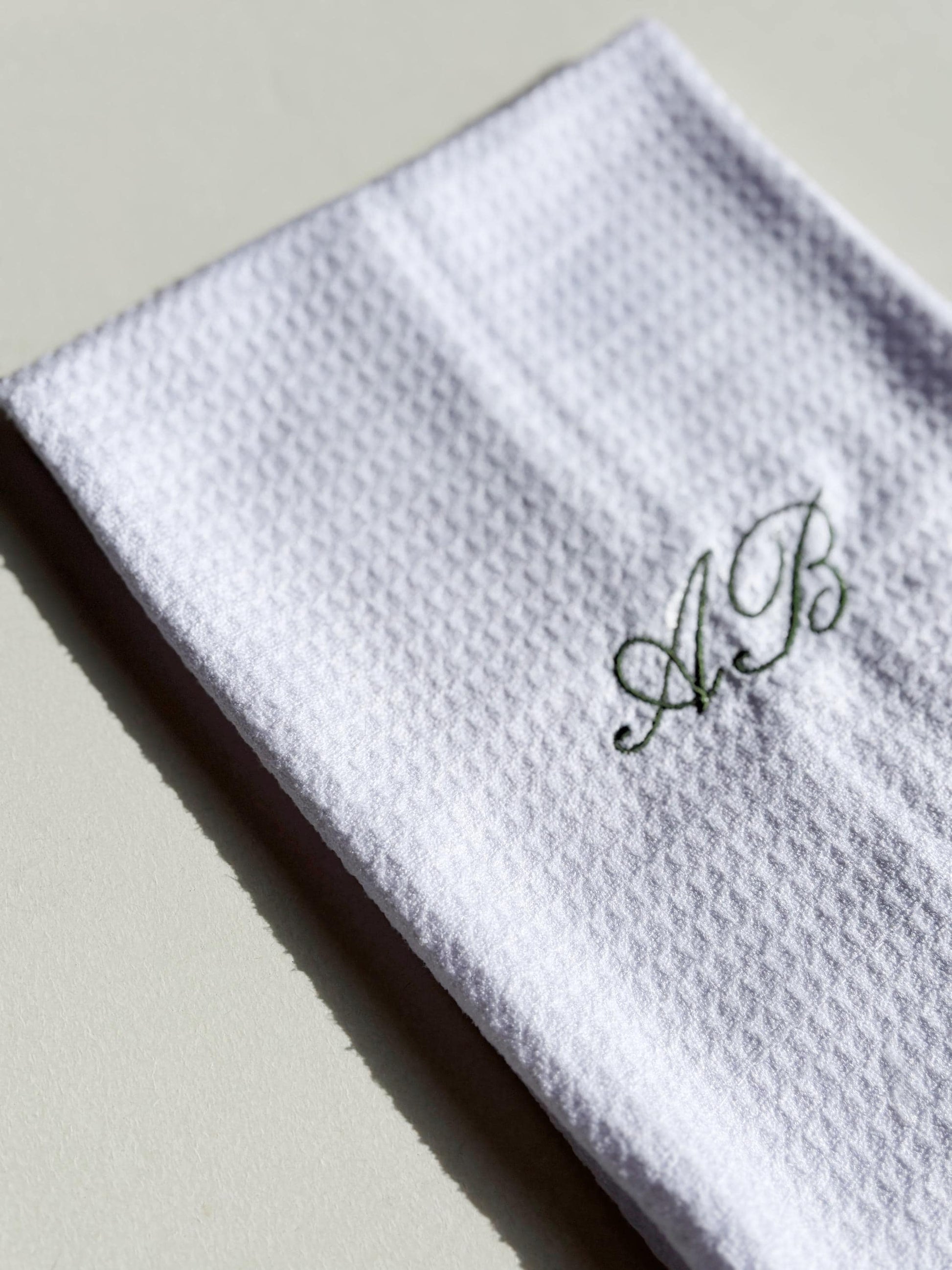 Embroidered Monogram Hand Kitchen Towel Personalized Waffle Dish Tea Towel Wedding Gift for Bride Luxury Elegant Custom Wedding Gift for Her