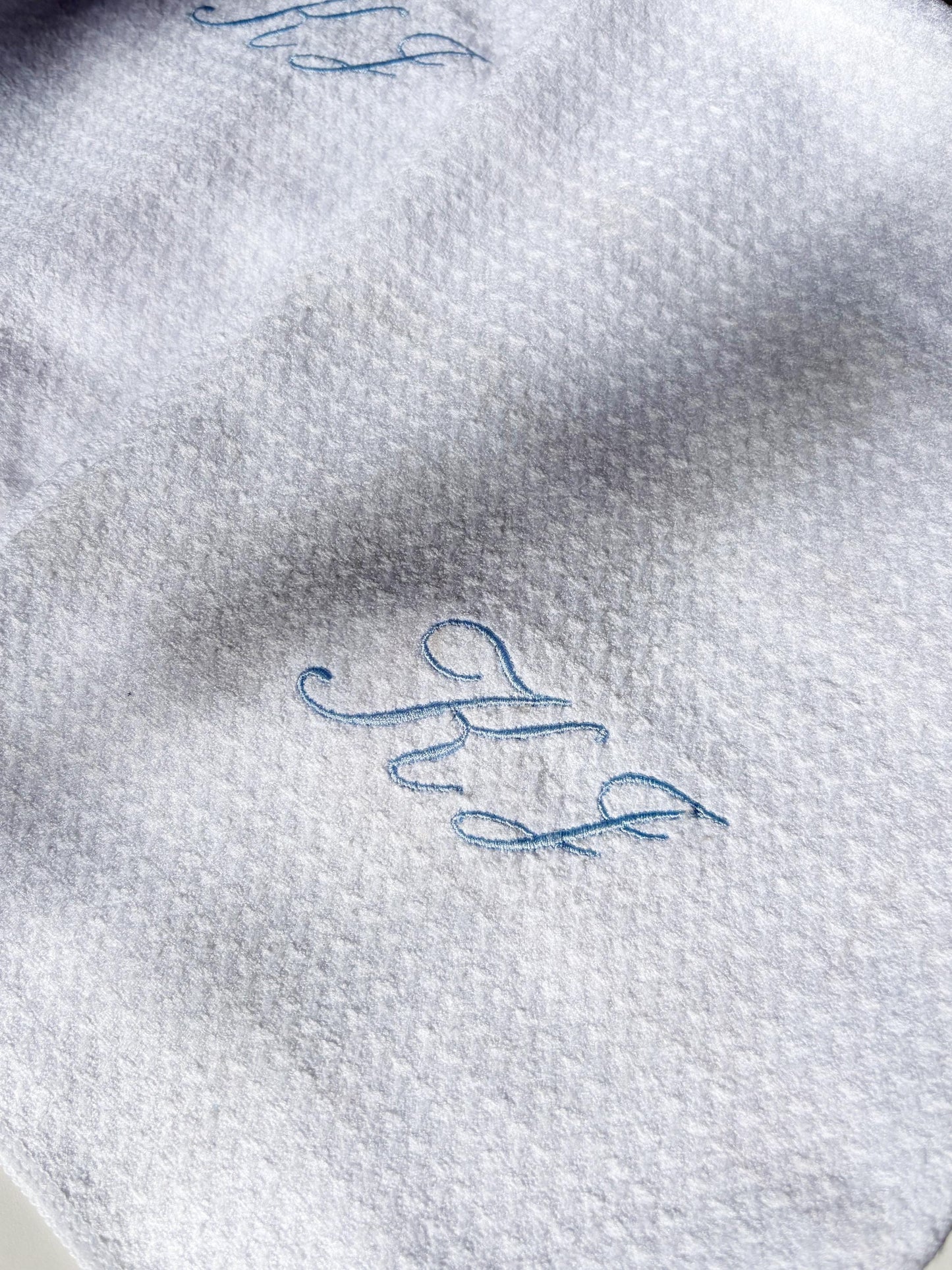 Embroidered Monogram Hand Kitchen Towel Personalized Waffle Dish Tea Towel Wedding Gift for Bride Luxury Elegant Custom Wedding Gift for Her