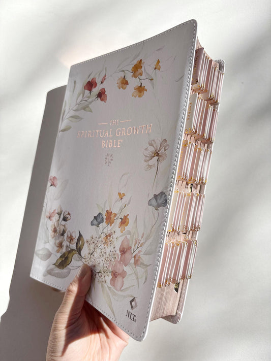 Floral NLT Tabbed Holy Bible for Gift for Christian New Living Testament Bible Study Gift for Spiritual Growth Bible Youth Group Bible
