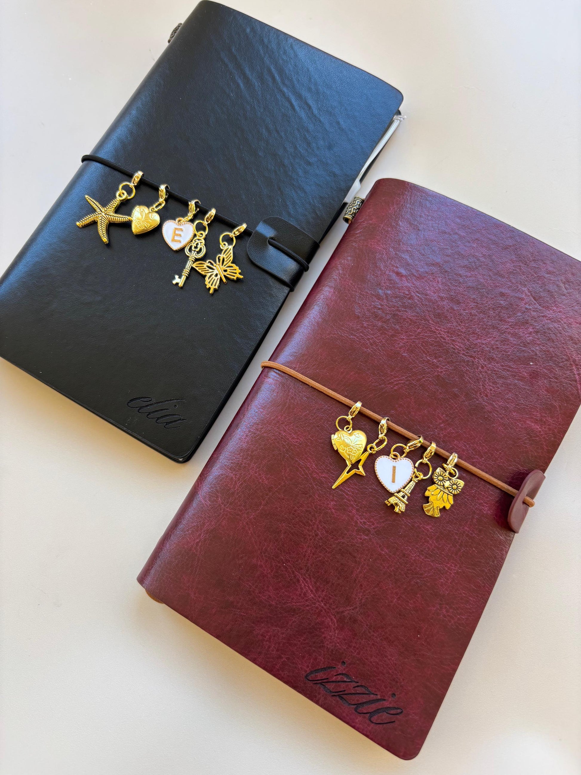 Personalized traveler leather journal notebook custom vegan leather engraved refillable luxury journal cover faux leather notebook
