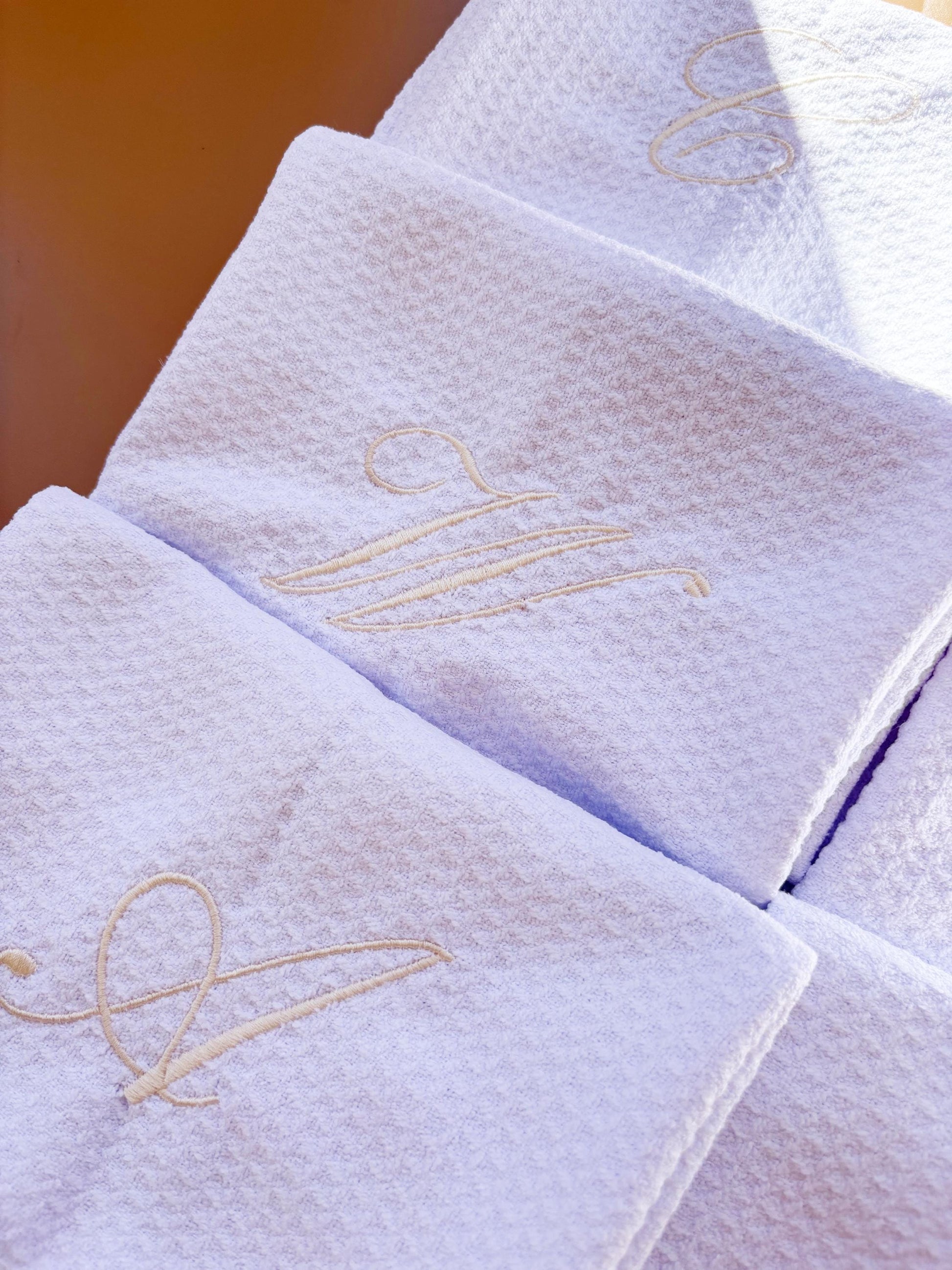 Embroidered Monogram Hand Kitchen Towel Personalized Waffle Dish Tea Towel Wedding Gift for Bride Luxury Elegant Custom Wedding Gift for Her