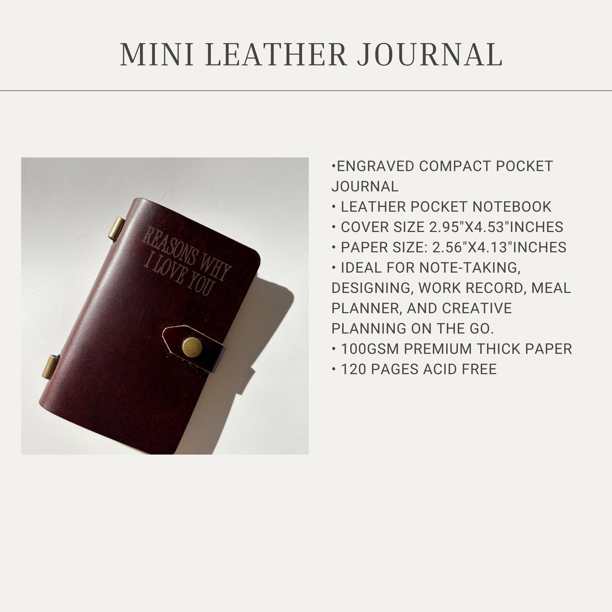 Personalized Leather Notebook for Dad Engraved Leather Journal Gift for Grandpa Birthday Unique Gift Idea Custom Father Day Sentimental Gift