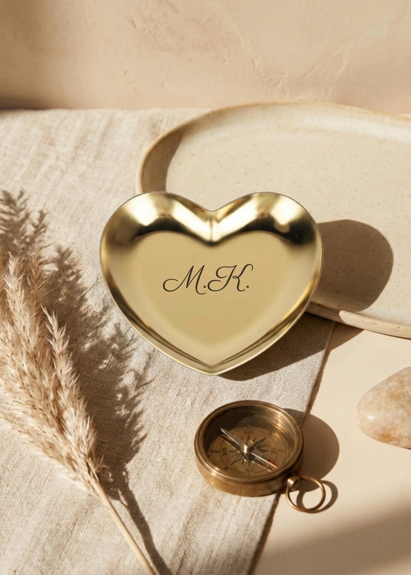 Engraved Ring Dish Jewelry Trinket Earring Dish Custom Engraved Monogram Catchall Bathroom Vanity Heart Tray Personalized Bridesmaid Gift