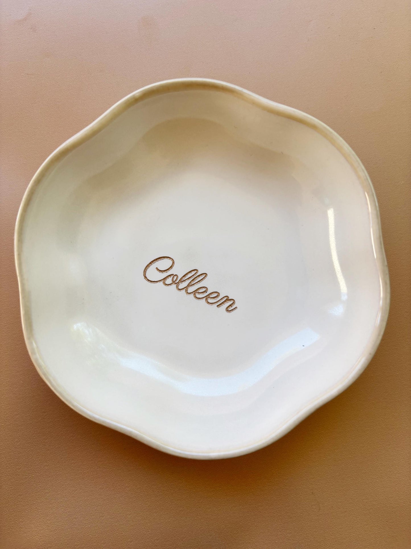 Personalized Ceramic Jewelry Trinket Ring Dish Custom Ceramic Initials Earring Jewelry Tray Nightstand Small Catchall Wedding Ring Storage