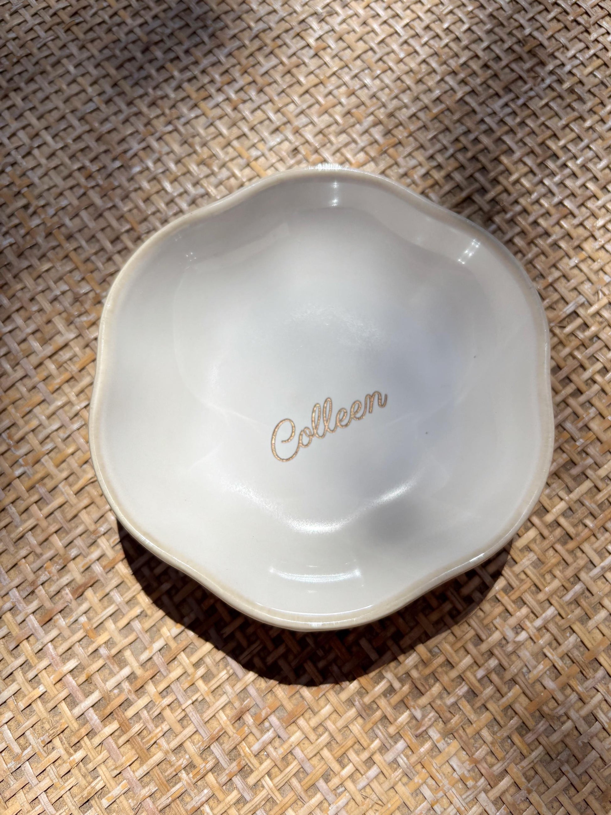 Personalized Ceramic Jewelry Trinket Ring Dish Custom Ceramic Initials Earring Jewelry Tray Nightstand Small Catchall Wedding Ring Storage
