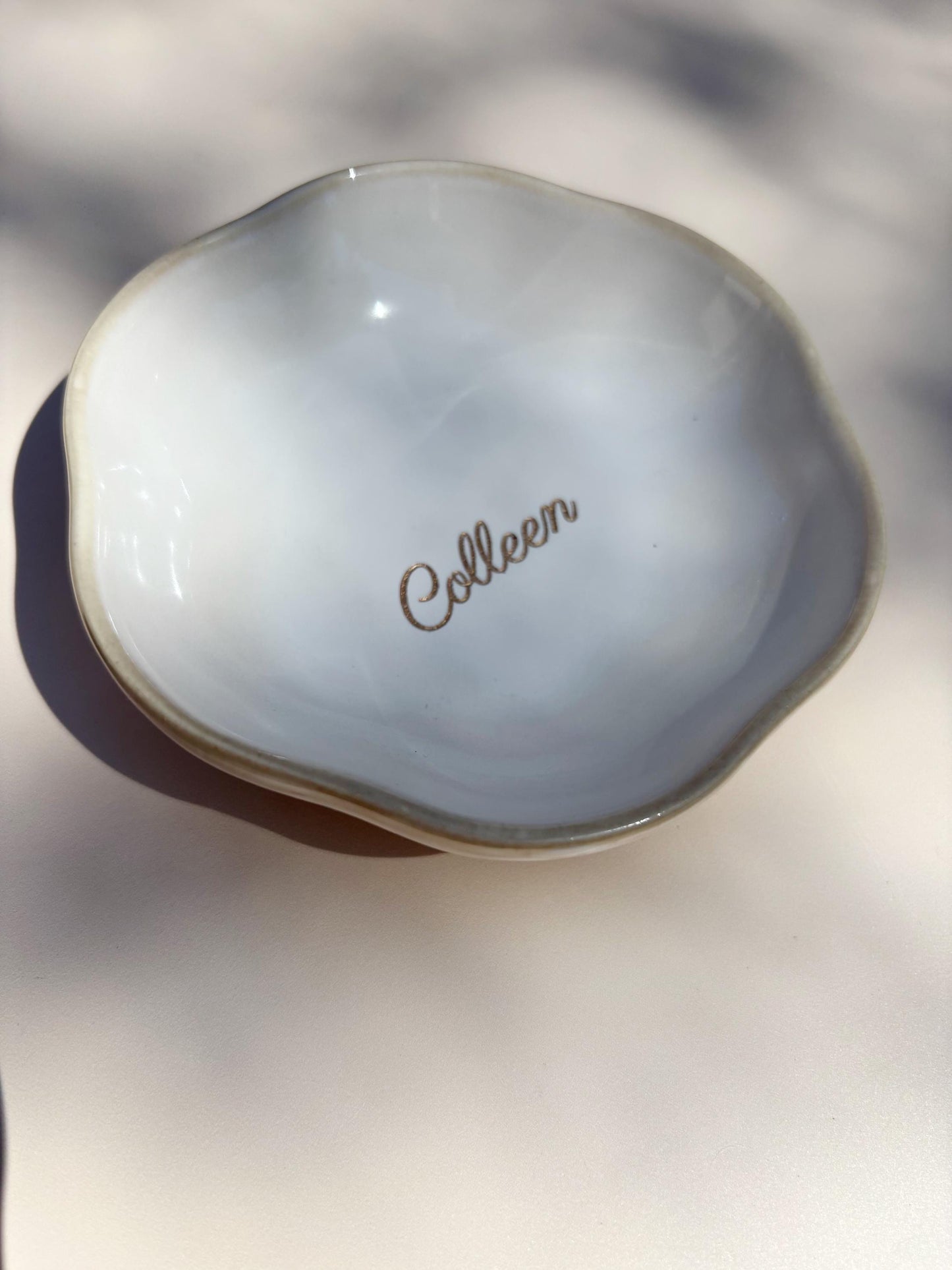 Personalized Ceramic Jewelry Trinket Ring Dish Custom Ceramic Initials Earring Jewelry Tray Nightstand Small Catchall Wedding Ring Storage
