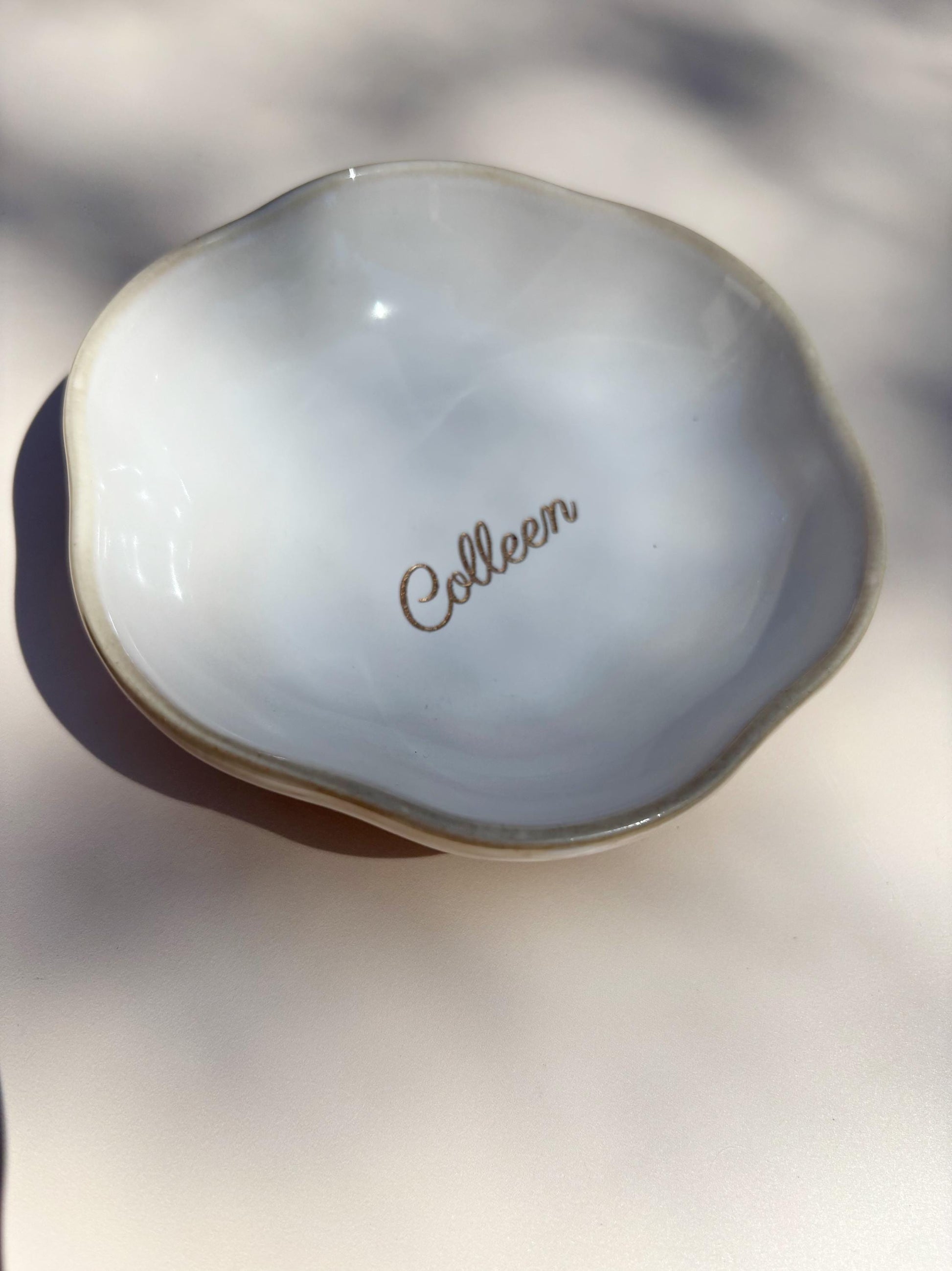 Personalized Ceramic Jewelry Trinket Ring Dish Custom Ceramic Initials Earring Jewelry Tray Nightstand Small Catchall Wedding Ring Storage