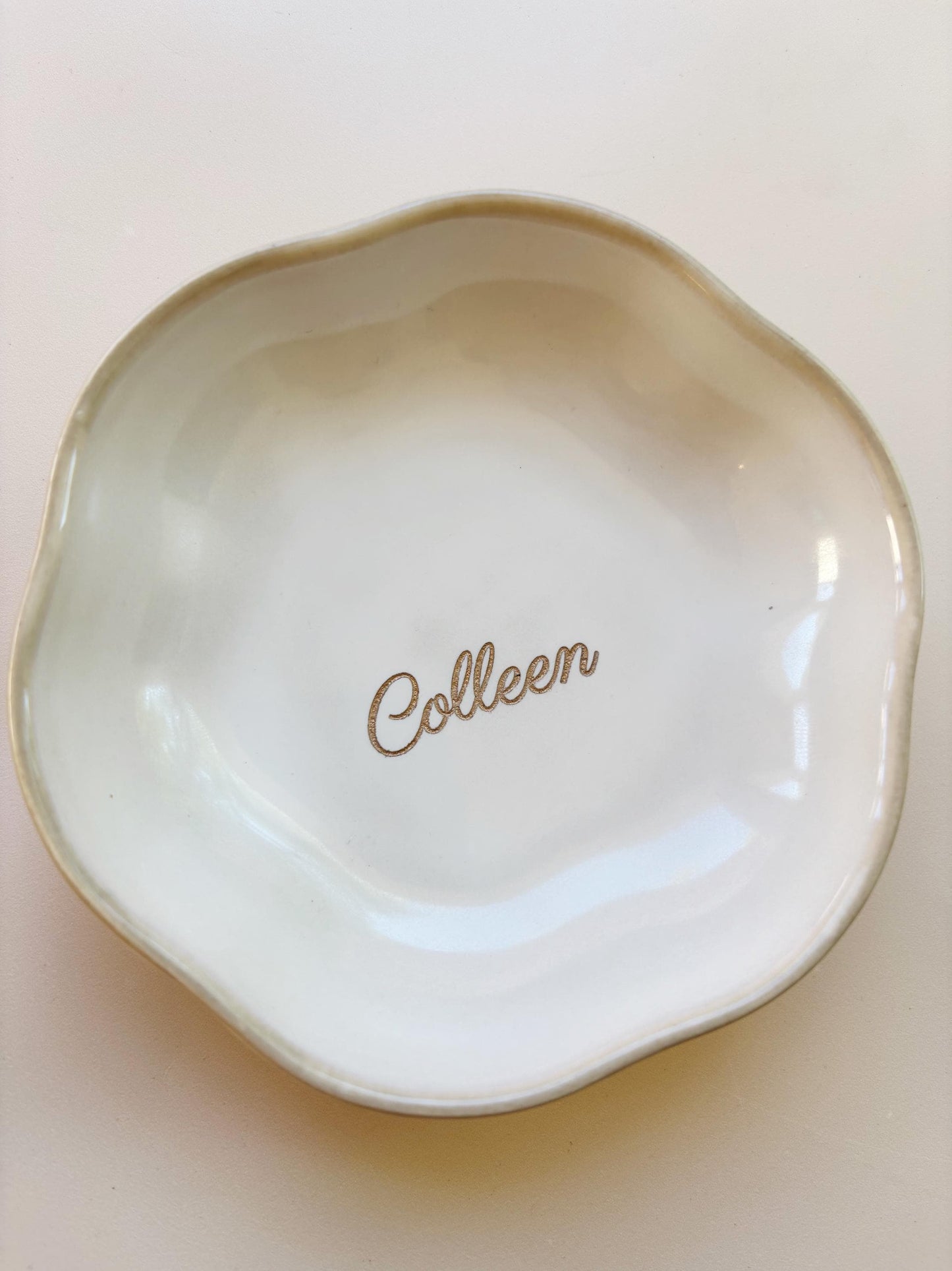 Personalized Ceramic Jewelry Trinket Ring Dish Custom Ceramic Initials Earring Jewelry Tray Nightstand Small Catchall Wedding Ring Storage
