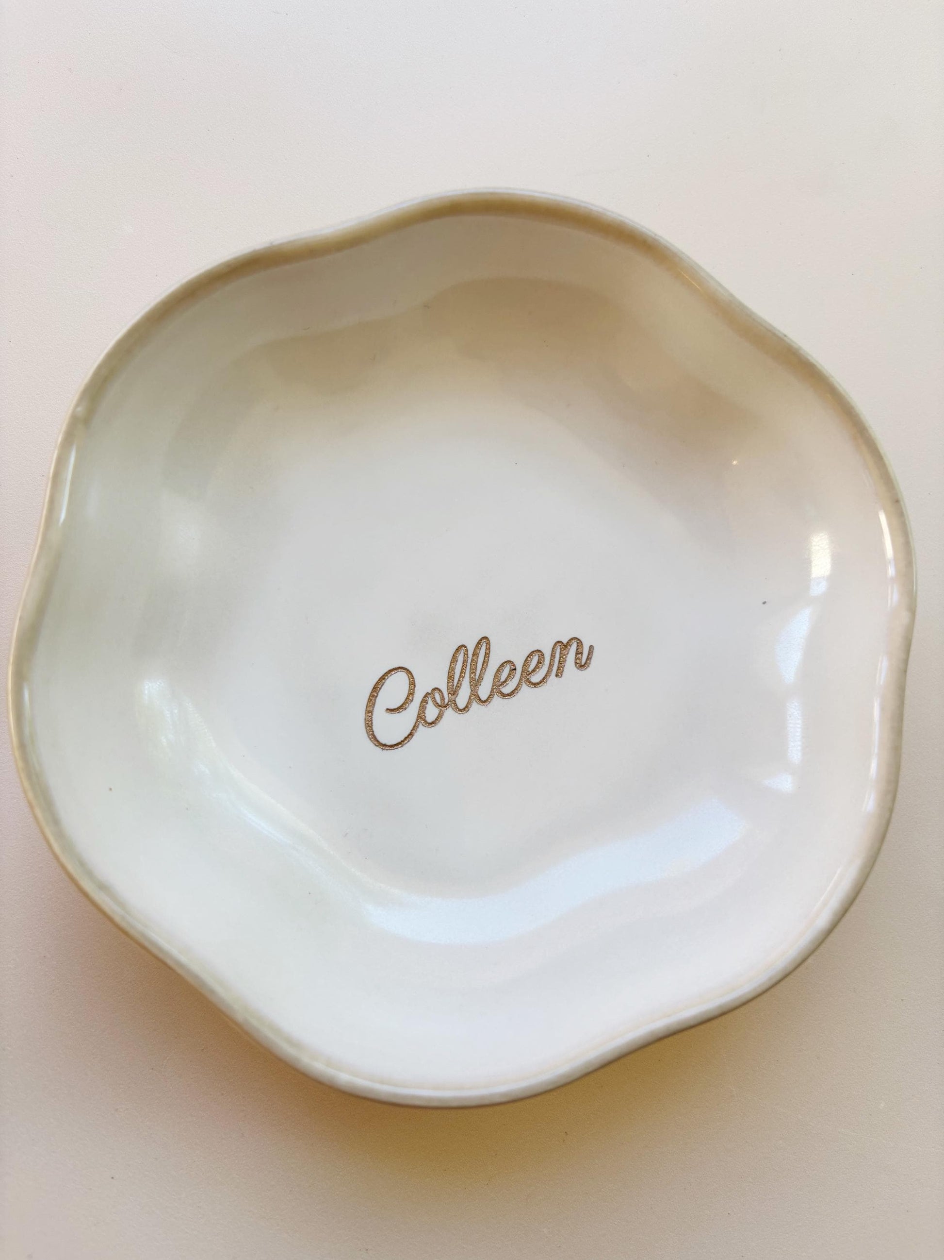Personalized Ceramic Jewelry Trinket Ring Dish Custom Ceramic Initials Earring Jewelry Tray Nightstand Small Catchall Wedding Ring Storage