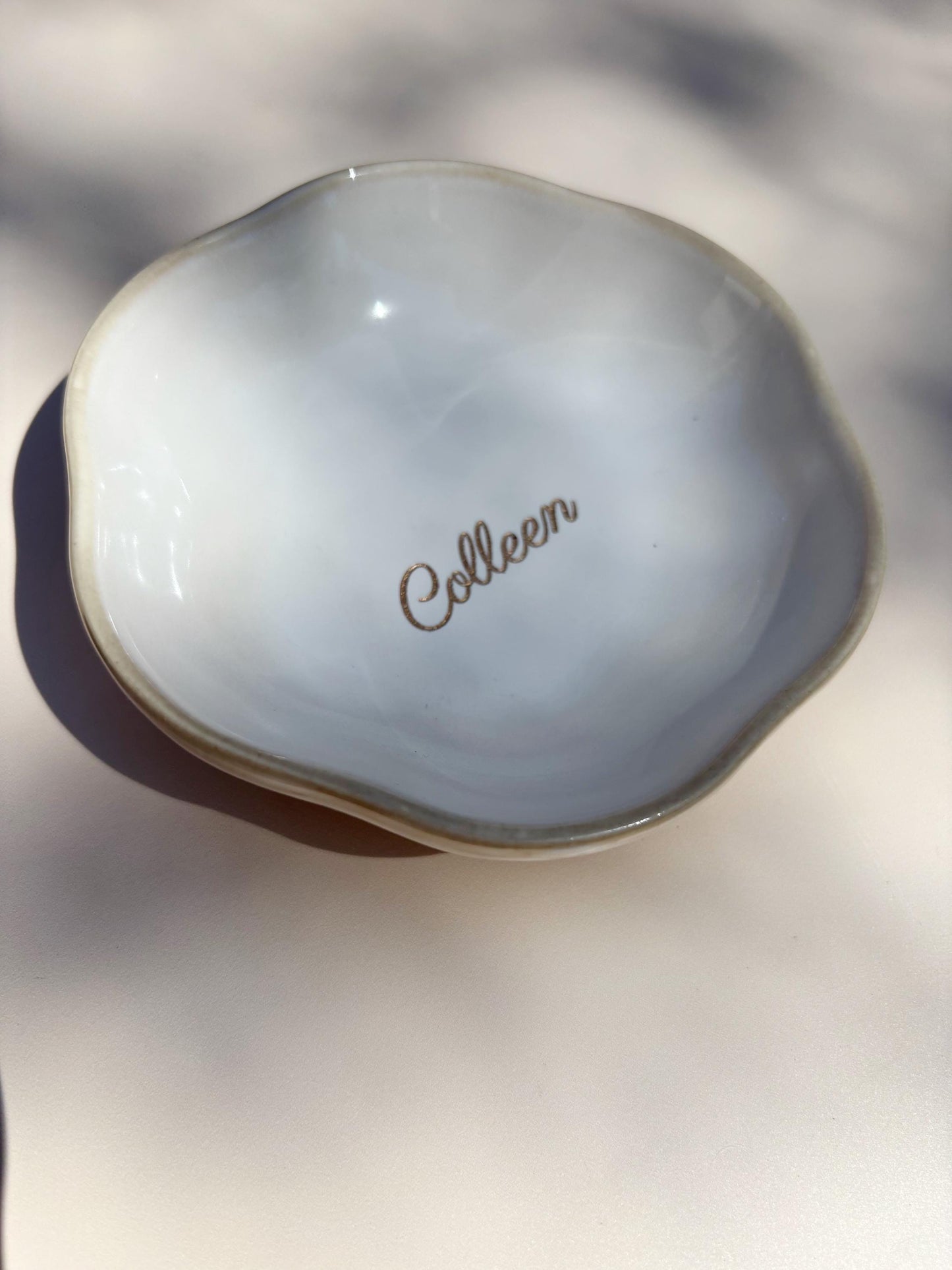 Personalized Ceramic Jewelry Trinket Ring Dish Custom Ceramic Initials Earring Jewelry Tray Nightstand Small Catchall Wedding Ring Storage