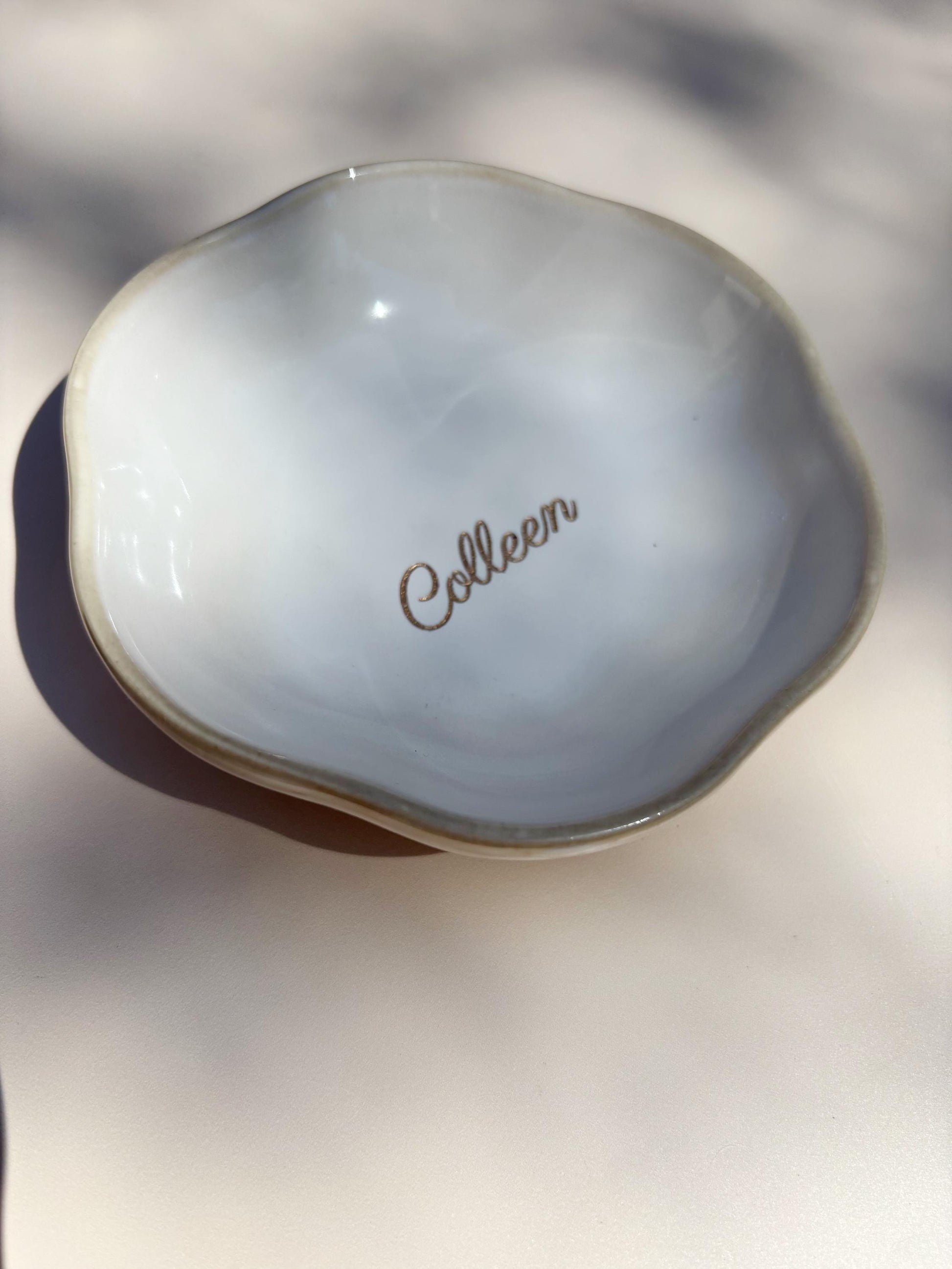 Personalized Ceramic Jewelry Trinket Ring Dish Custom Ceramic Initials Earring Jewelry Tray Nightstand Small Catchall Wedding Ring Storage