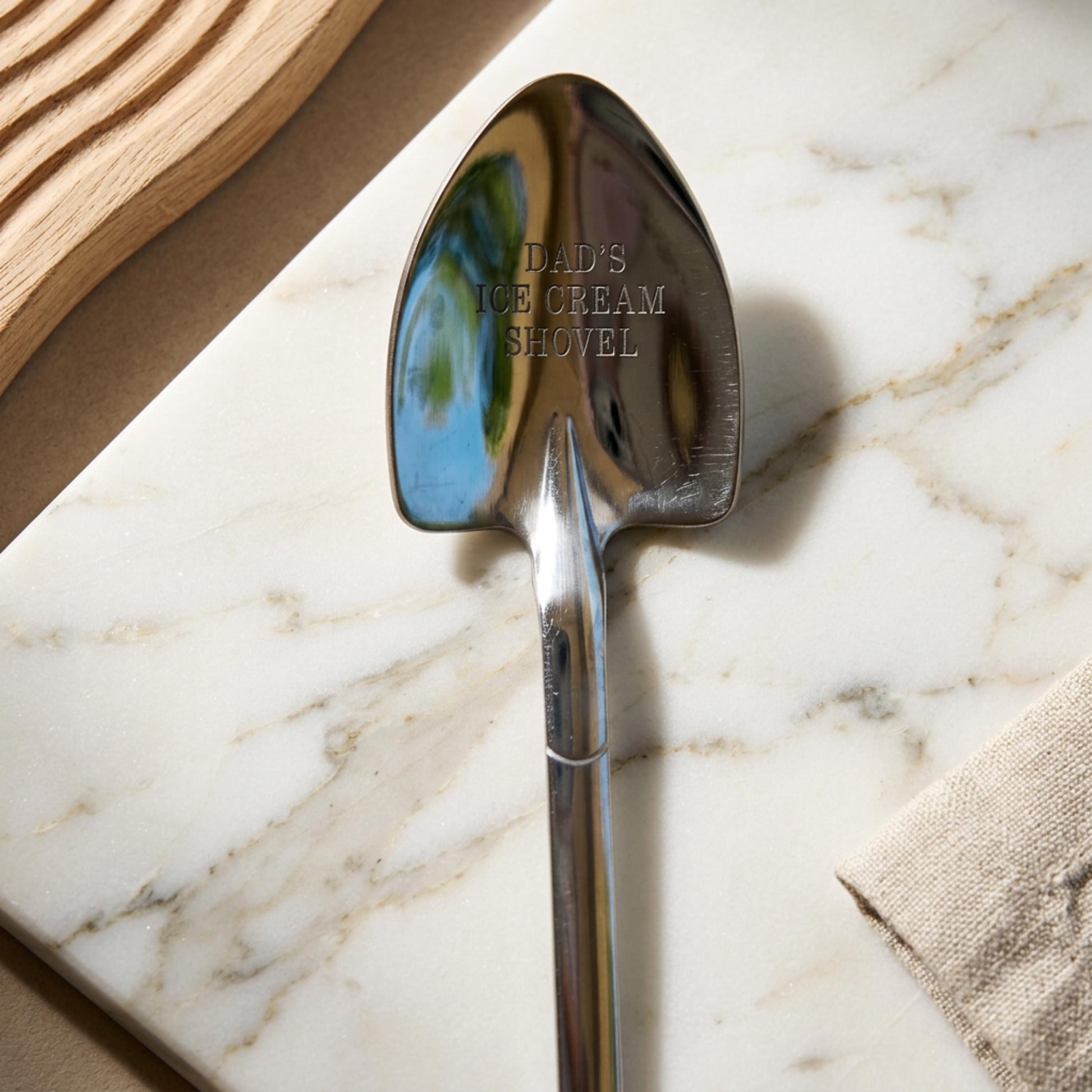 Personalized Ice Cream Grandpa Spoon Engraved Stainless Steel Dessert Shovel Spoon Unique Gift for Dad Fathers Day Sentimental Gift Idea