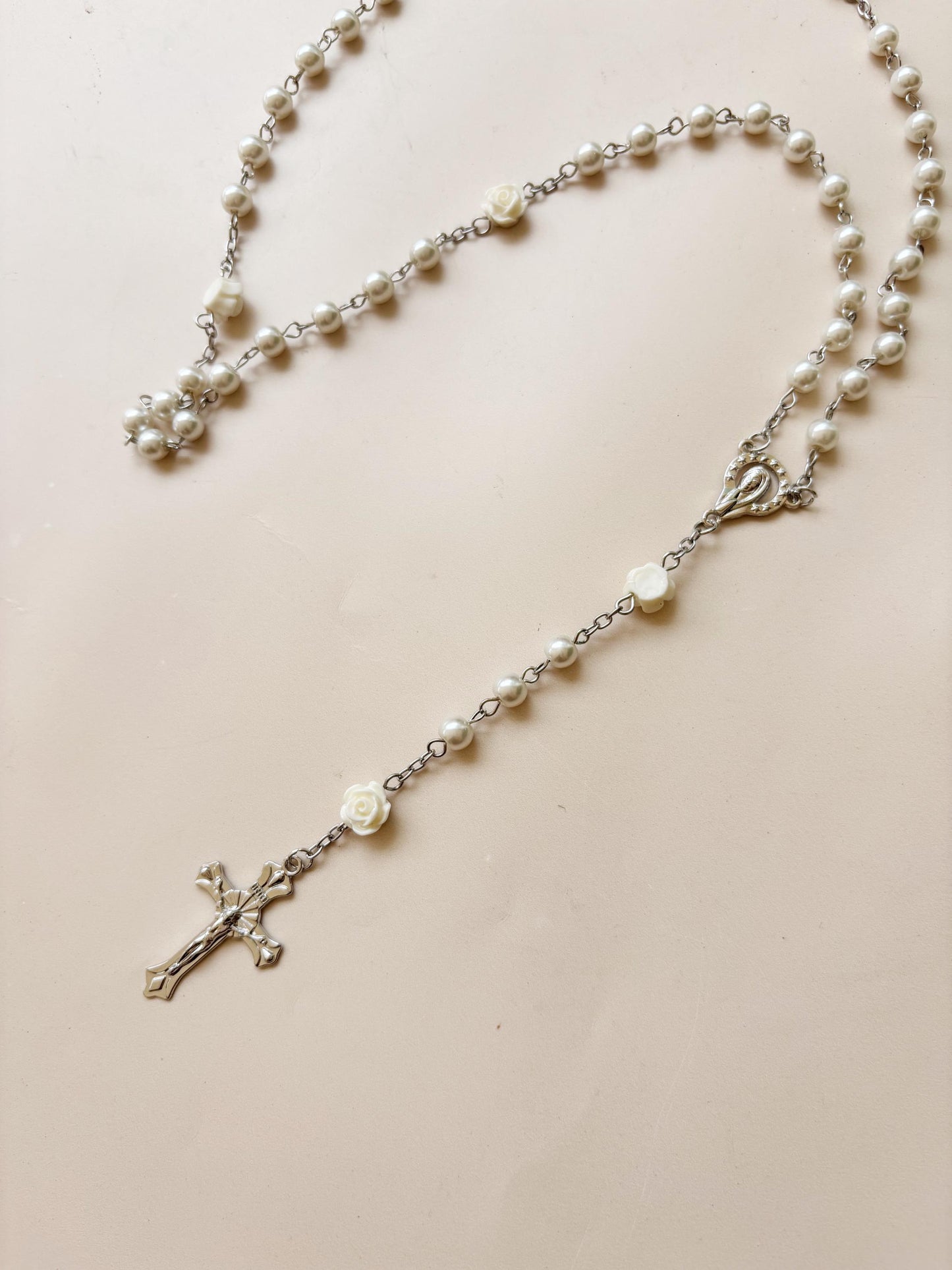 Personalized Prayer Rosary Beads Engraved Baptism Communion Gift for Her Keepsake Catholic Dedication Religious Gift