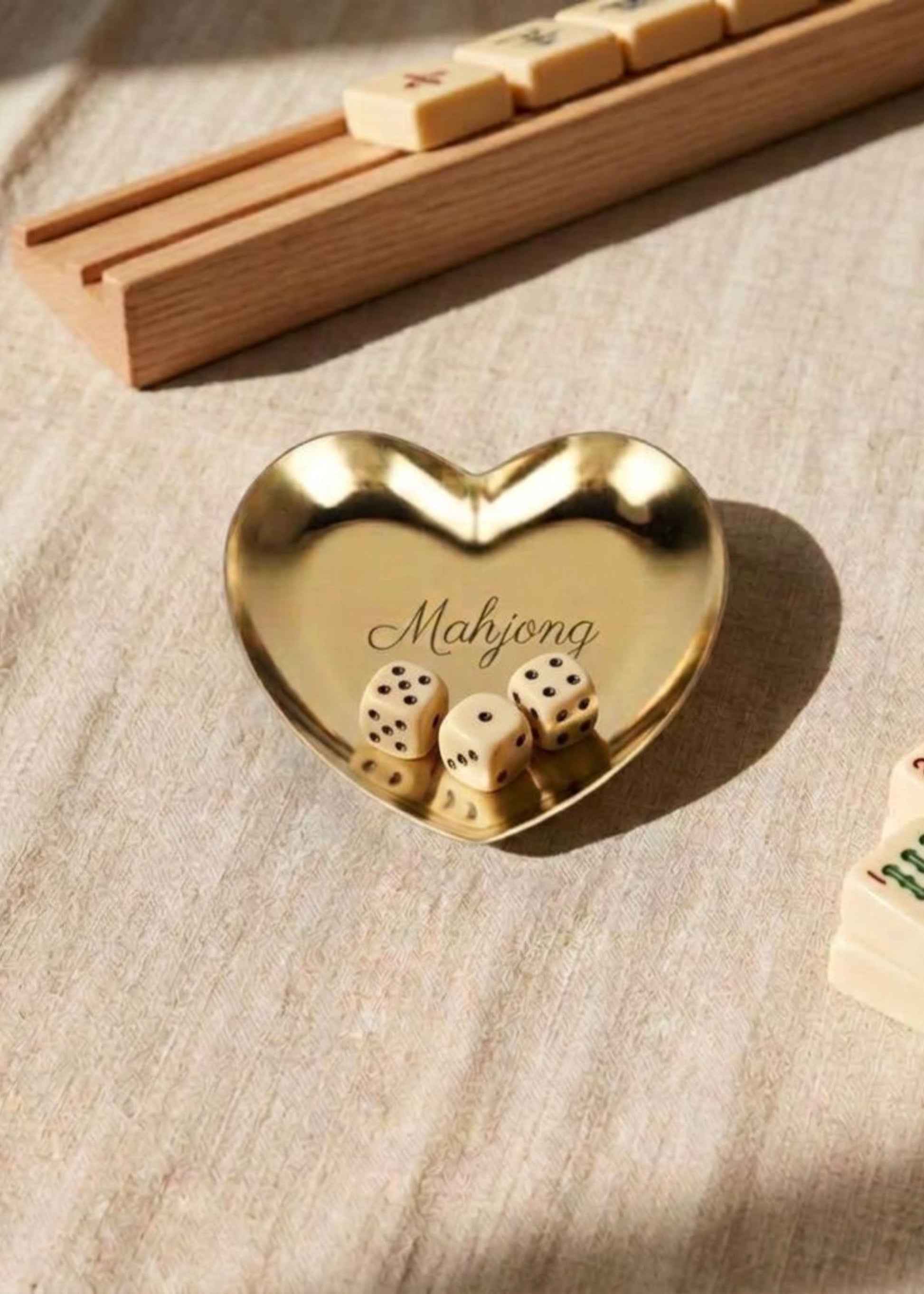 Personalized Mahjong Game Dice Dish Engraved Mahjong Game Night Dice Storage Custom Gift for Mahjong Lover Keepsake Gift for Game Collector