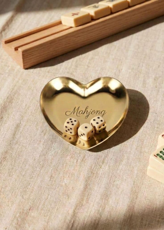 Personalized Mahjong Game Dice Dish Engraved Mahjong Game Night Dice Storage Custom Gift for Mahjong Lover Keepsake Gift for Game Collector