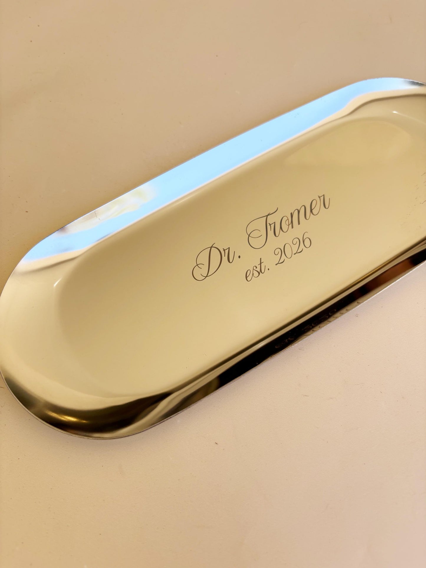 Personalized Engraved Jewelry Dish Gift for Doctorate Degree PhD New Doctor Appreciation Gift for Office Custom Job Promotion Gift for Grad