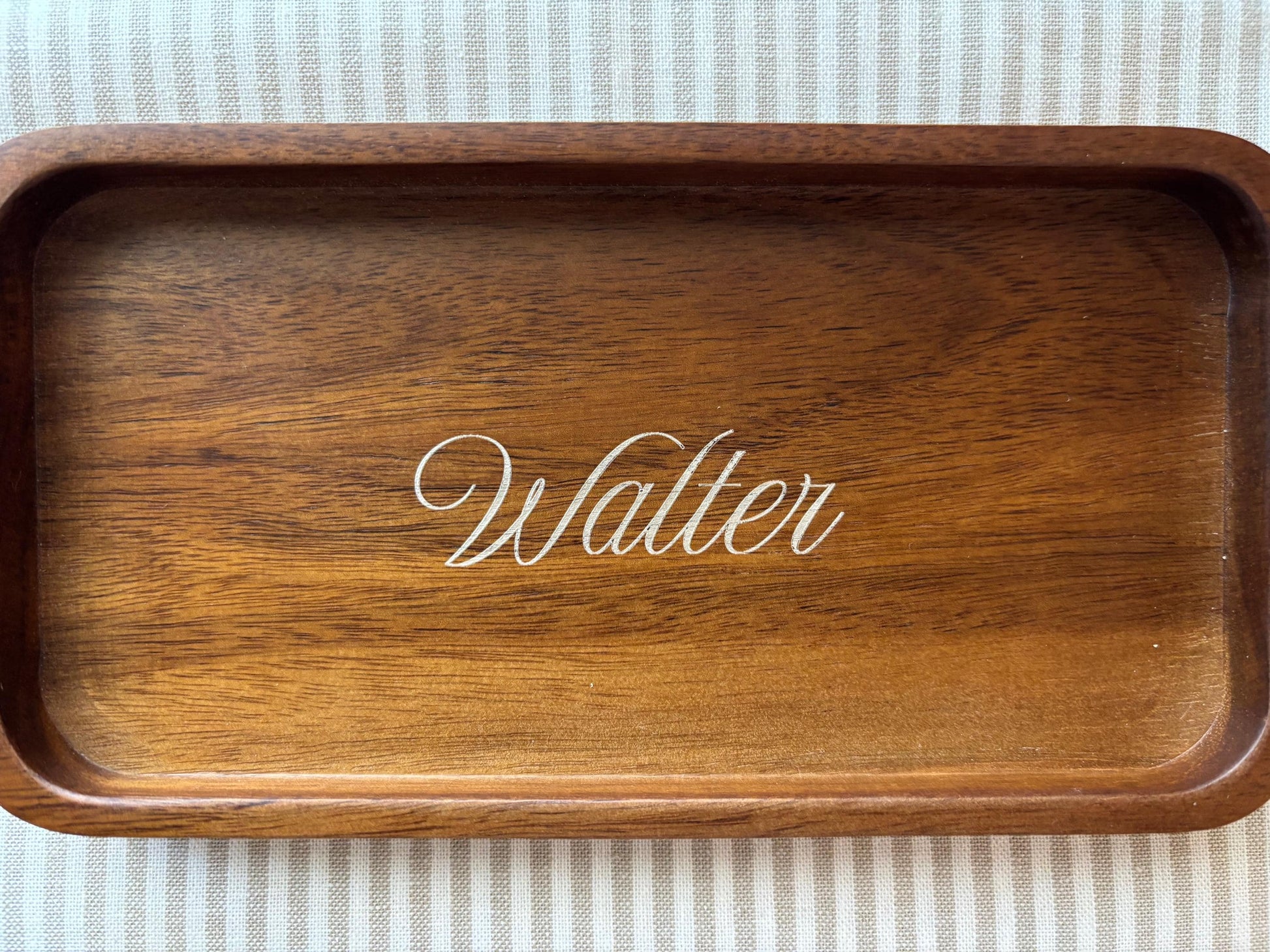Personalized Wood Wedding Ring Tray Engraved Coffee Table Decor Groomsmen Gift Idea Organizer Tray Gift for Boyfriend Custom Car Key Storage
